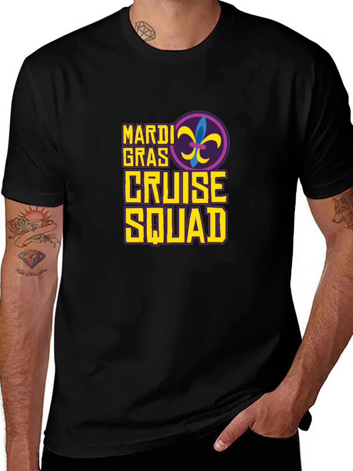 Mardi Gras Cruise Squad T-Shirt - Black