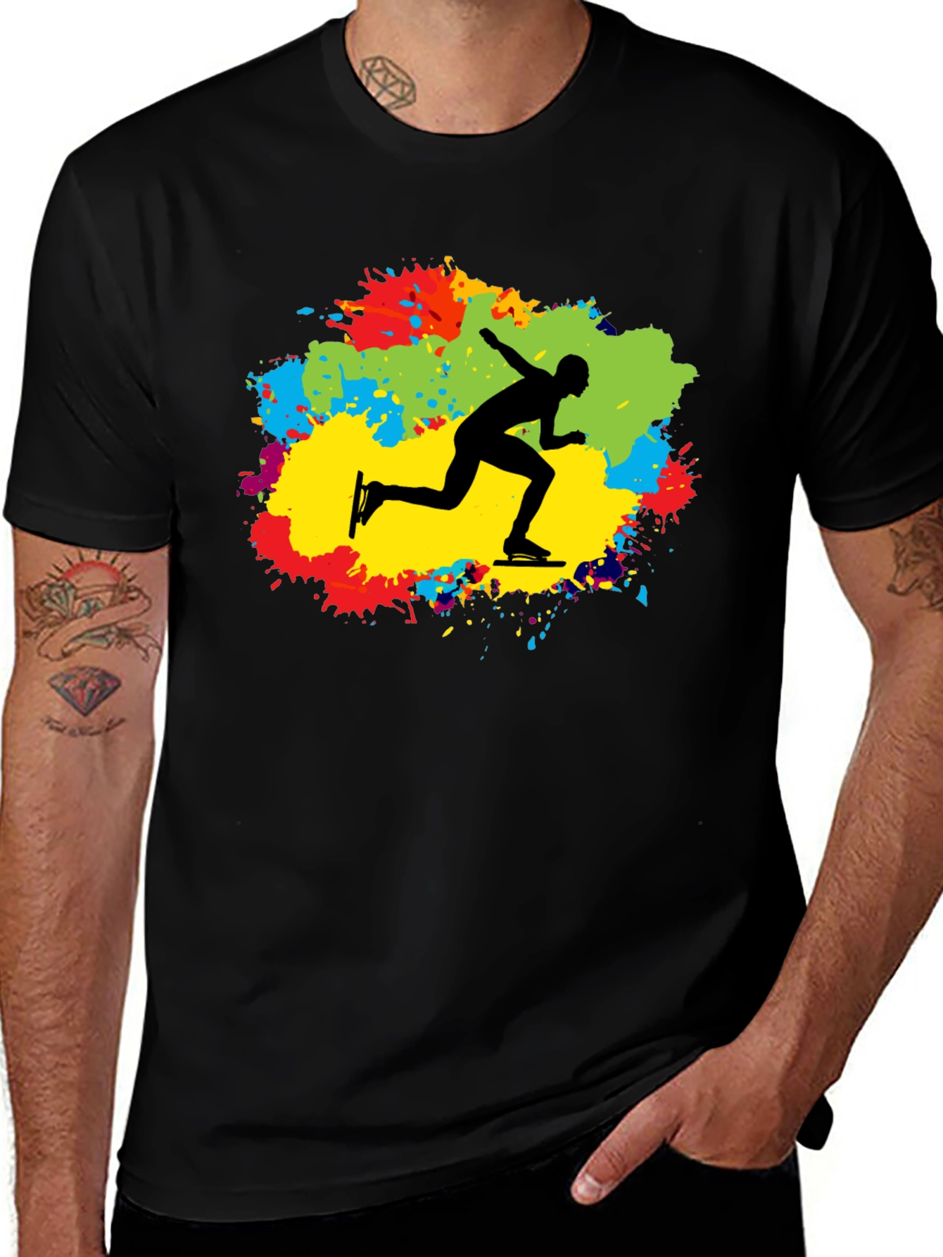 Variant 6 of Skater Splash T-Shirt - Colorful Design