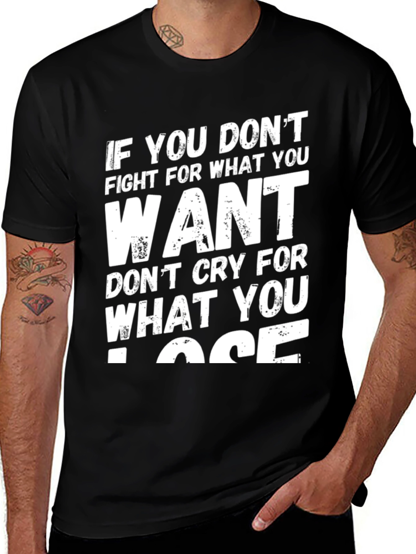 Variant 28 of Motivational Graphic Tee - Fight For What You Want T-Shirt