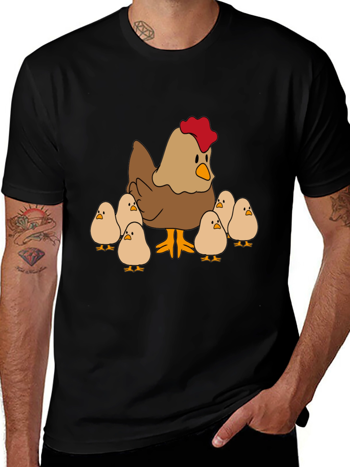 Variant 22 of Cute Chicken and Chicks Graphic Tee