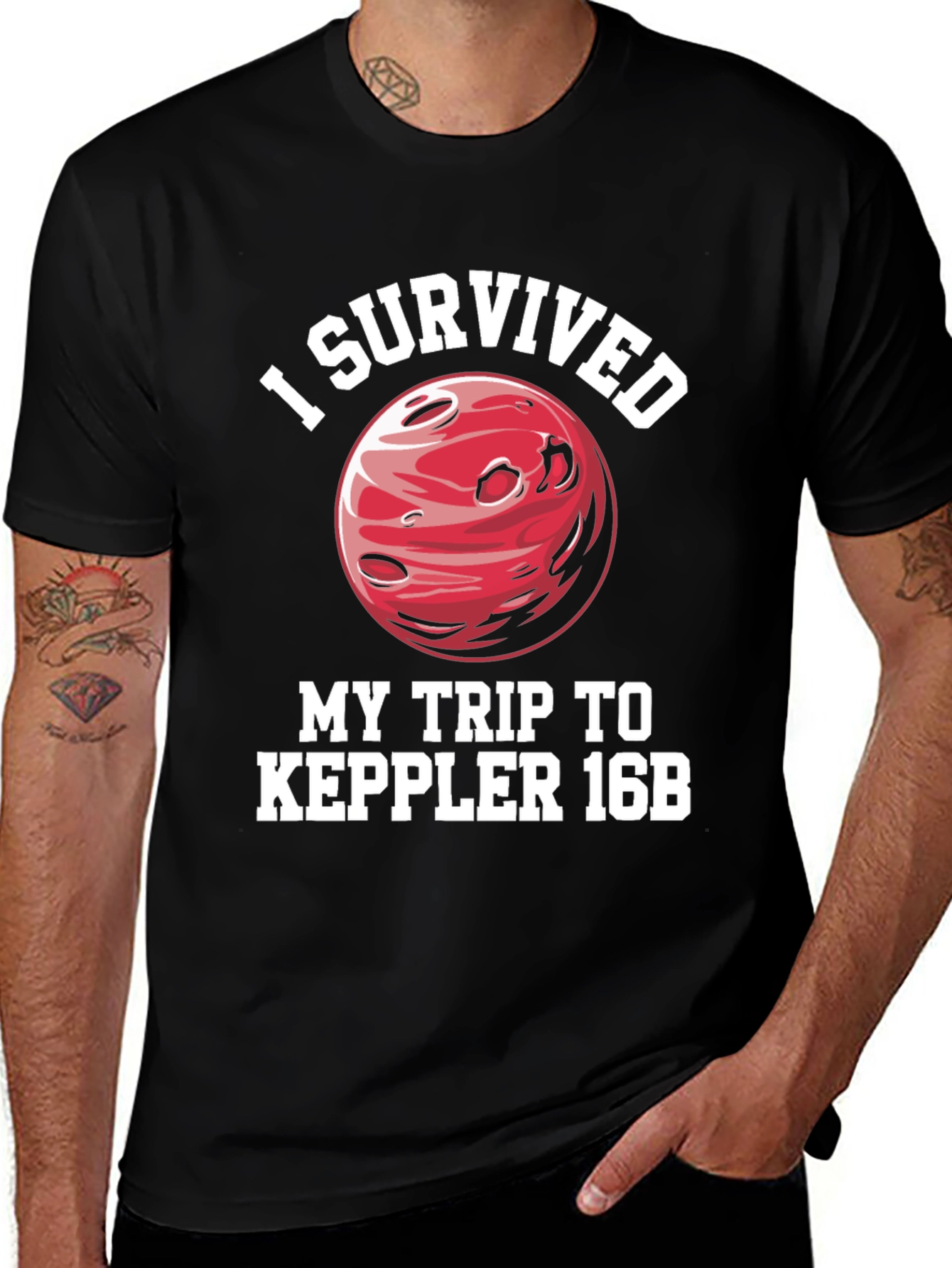 Variant 21 of I Survived Kepler 16B Graphic Tee