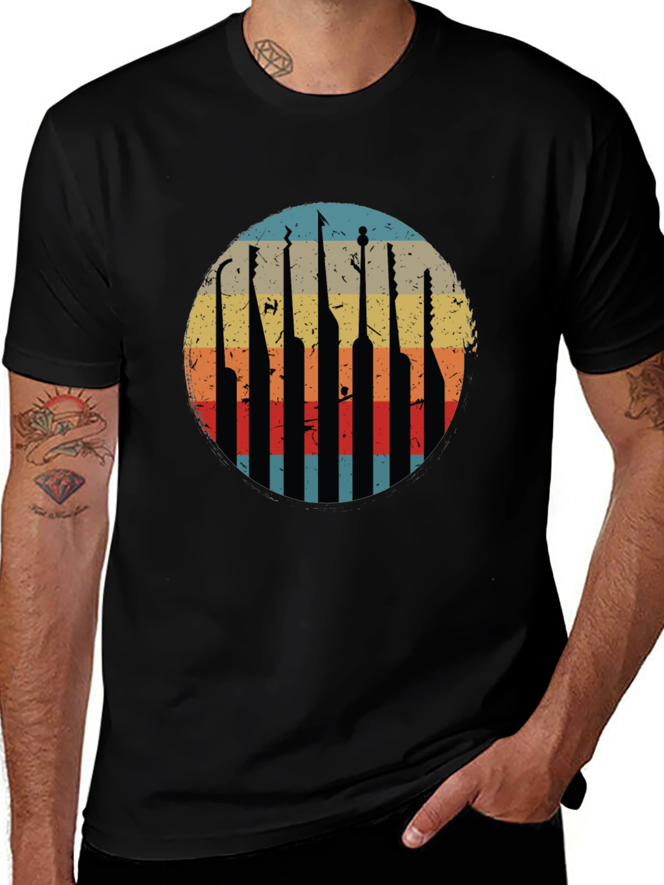 Variant 8 of Retro Guitar Pick T-Shirt - Vintage Style Music Tee