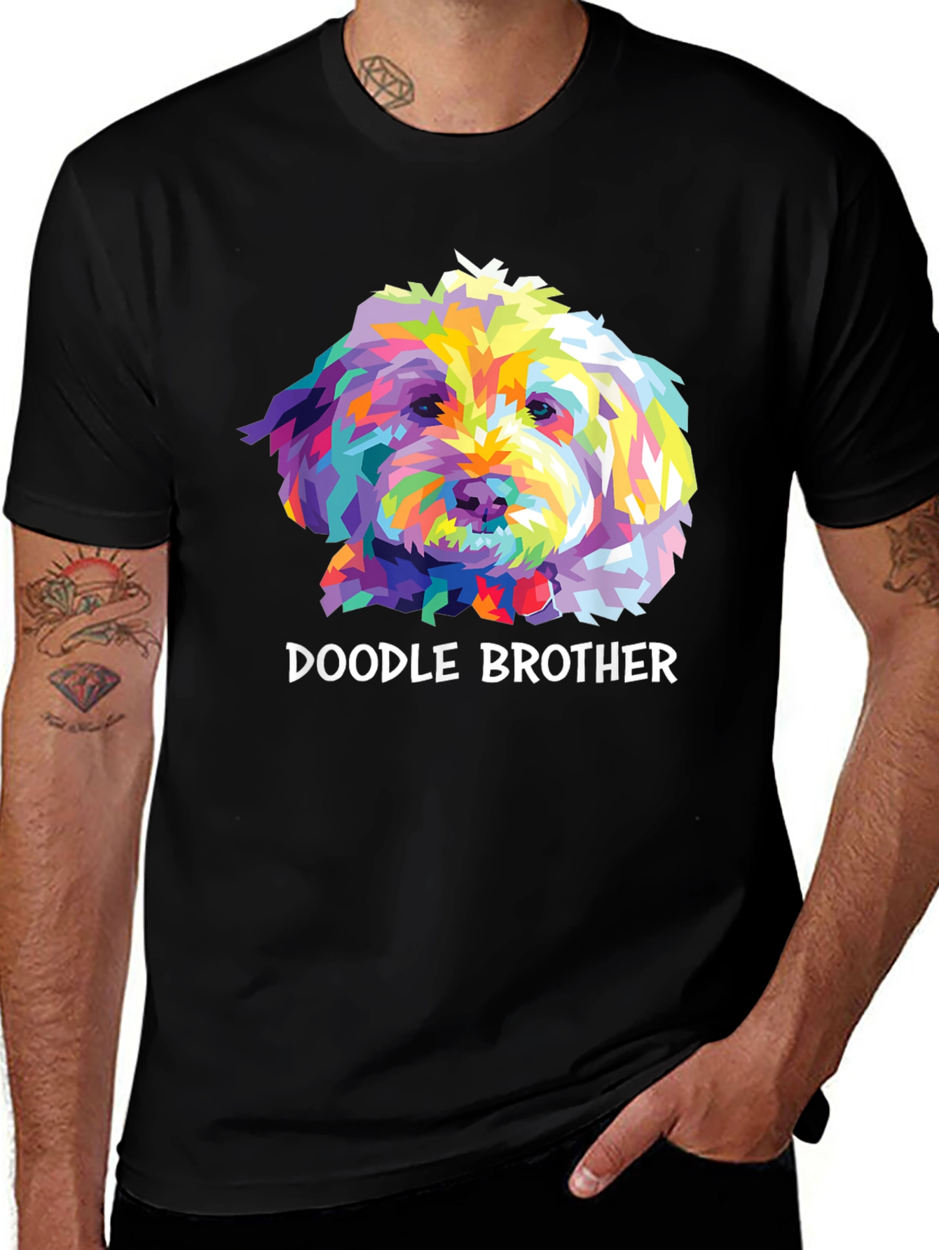 Variant 24 of Doodle Brother Colorful Dog Graphic Tee
