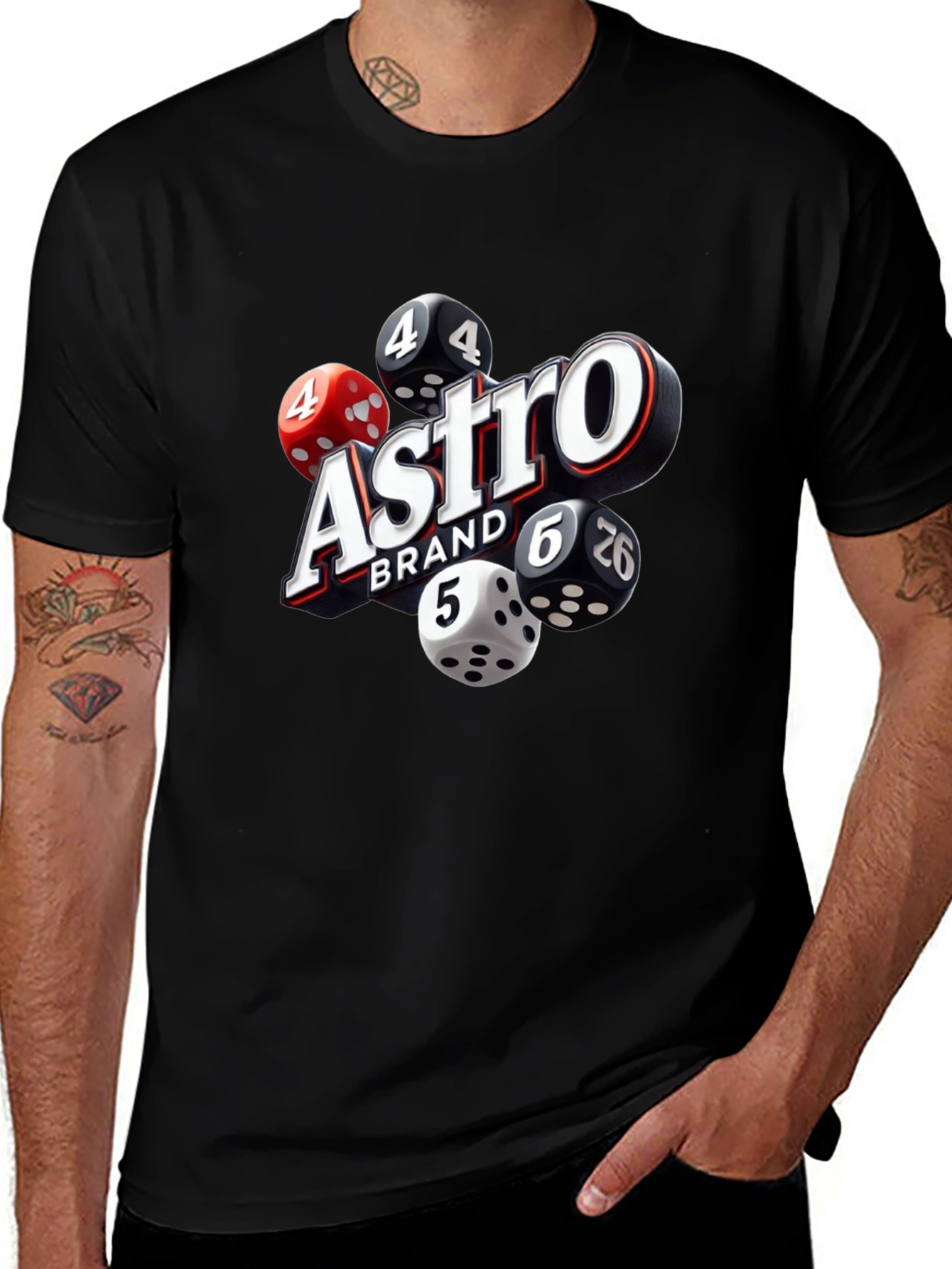 Astro Brand Dice Graphic Black T-Shirt