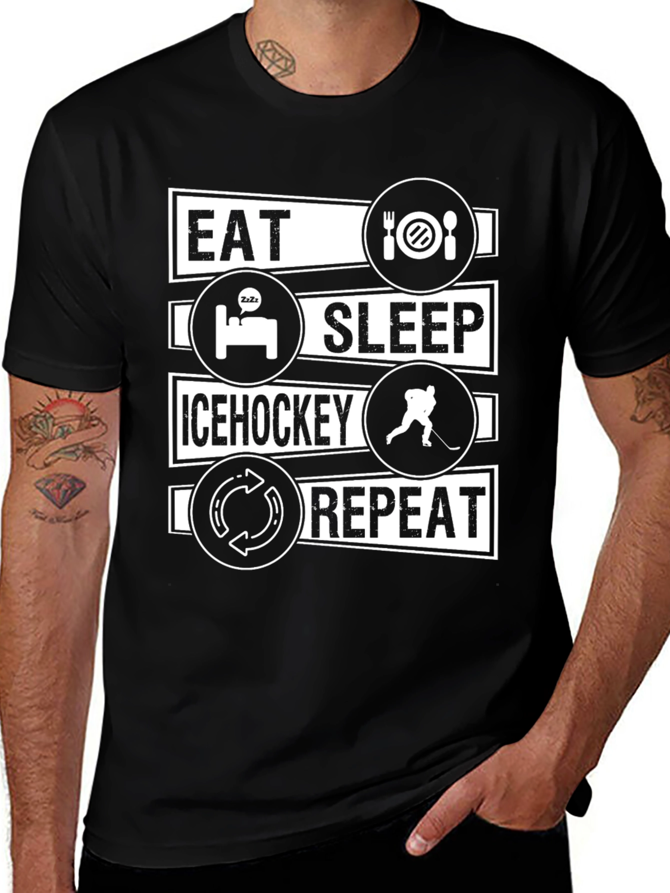 Variant 16 of Eat Sleep Ice Hockey Repeat T-Shirt