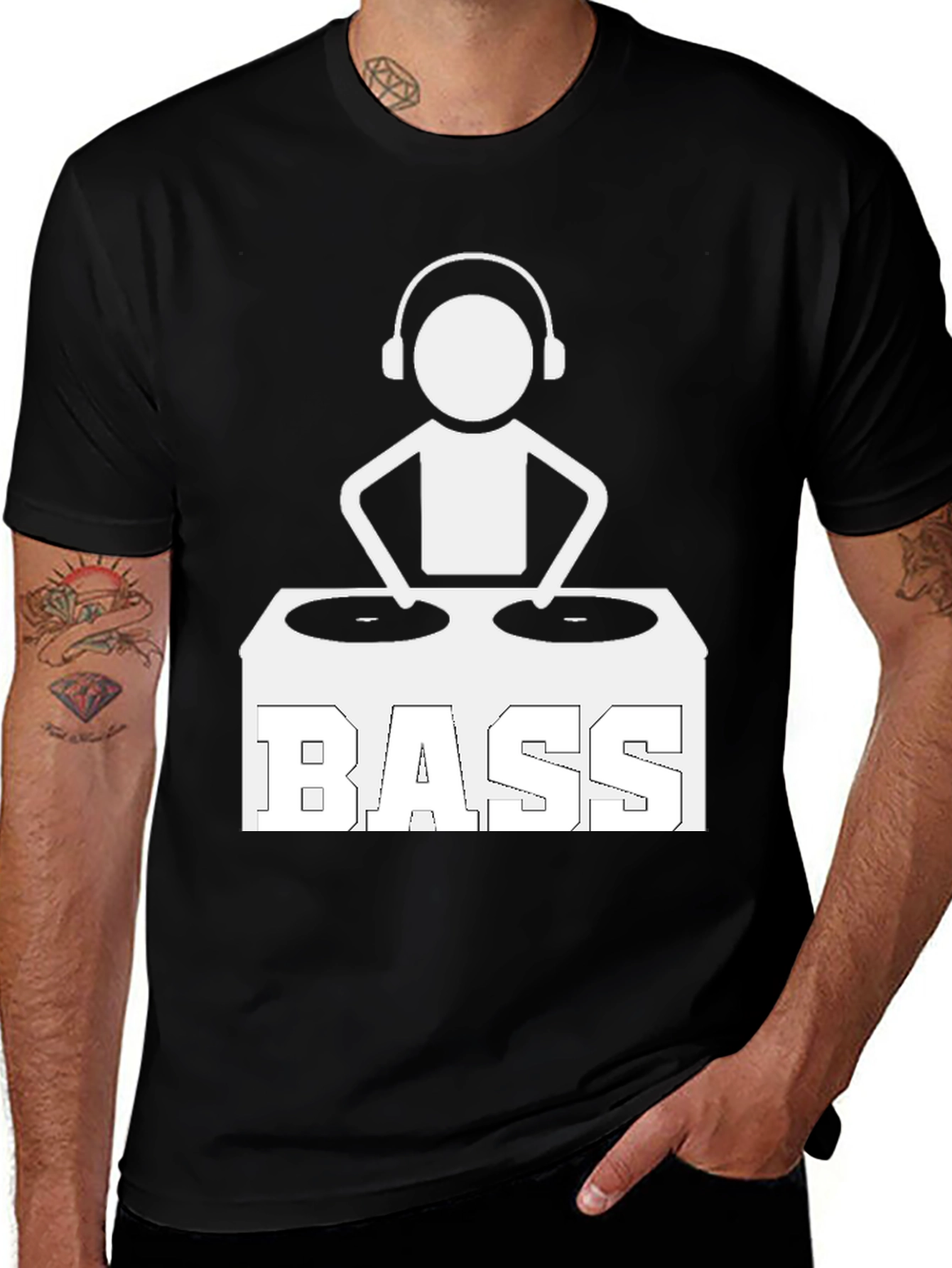 Bass DJ Graphic Tee - Black Cotton T-Shirt