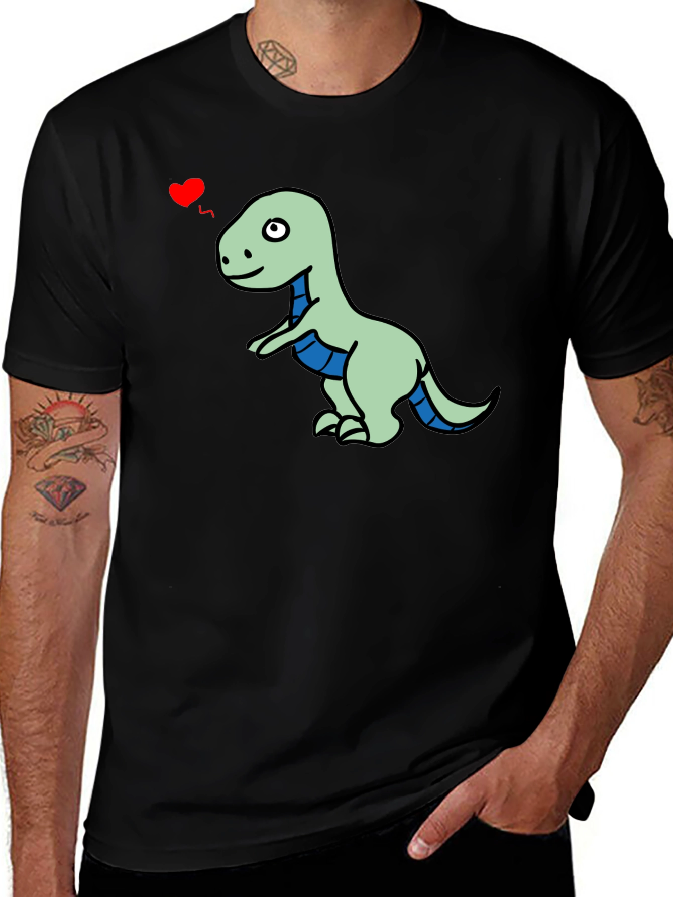 Variant 29 of Dino Love T-Shirt - Cute Cartoon Dinosaur Tee