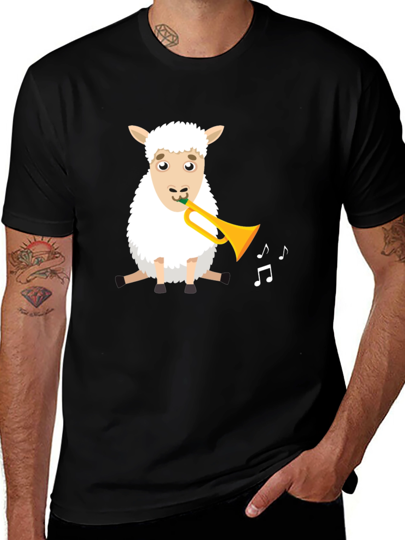 Variant 7 of Sheep Trumpet T-Shirt - Fun Animal Tee