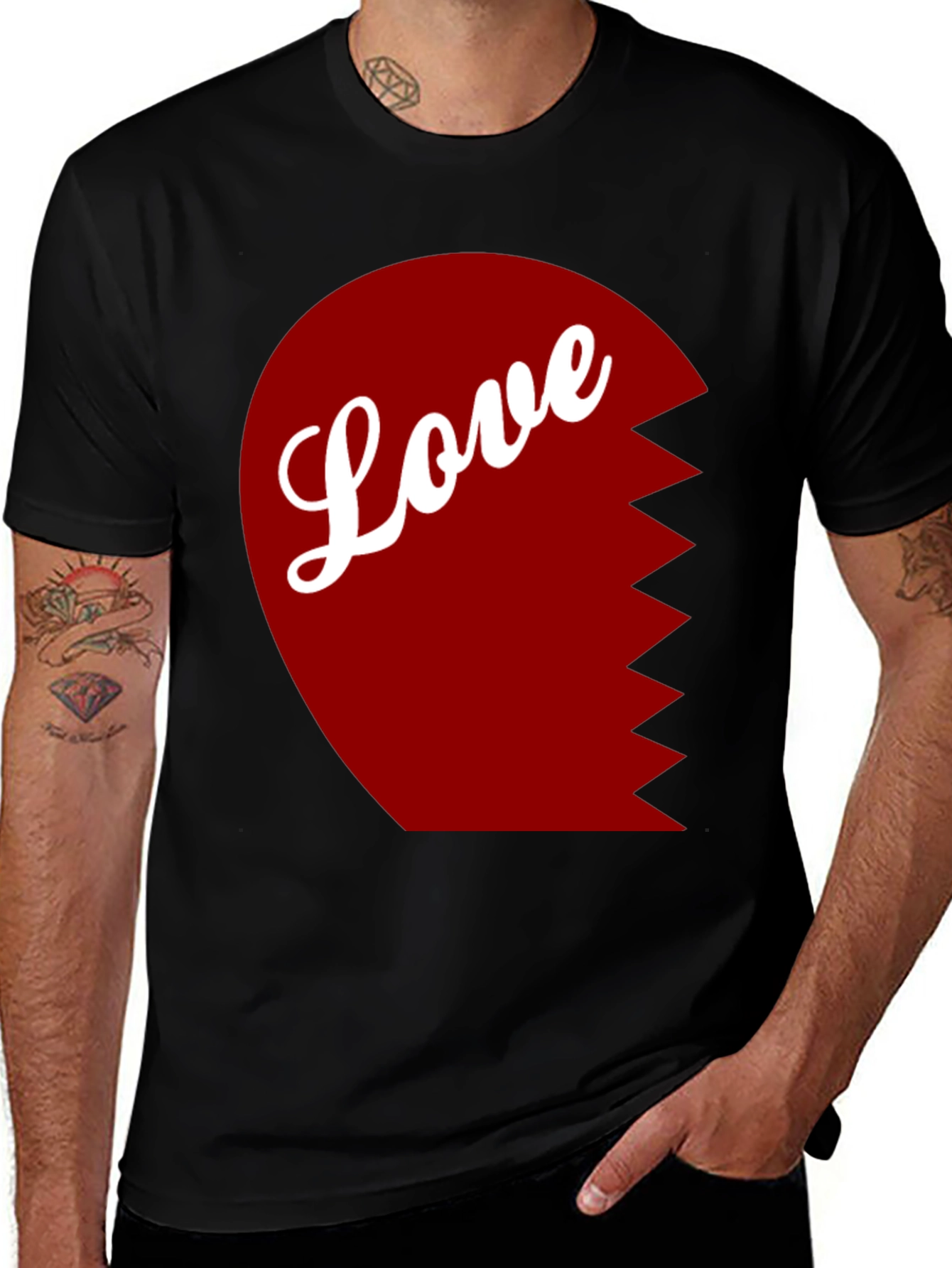 Variant 3 of Love Heart Matching Couple T-Shirt