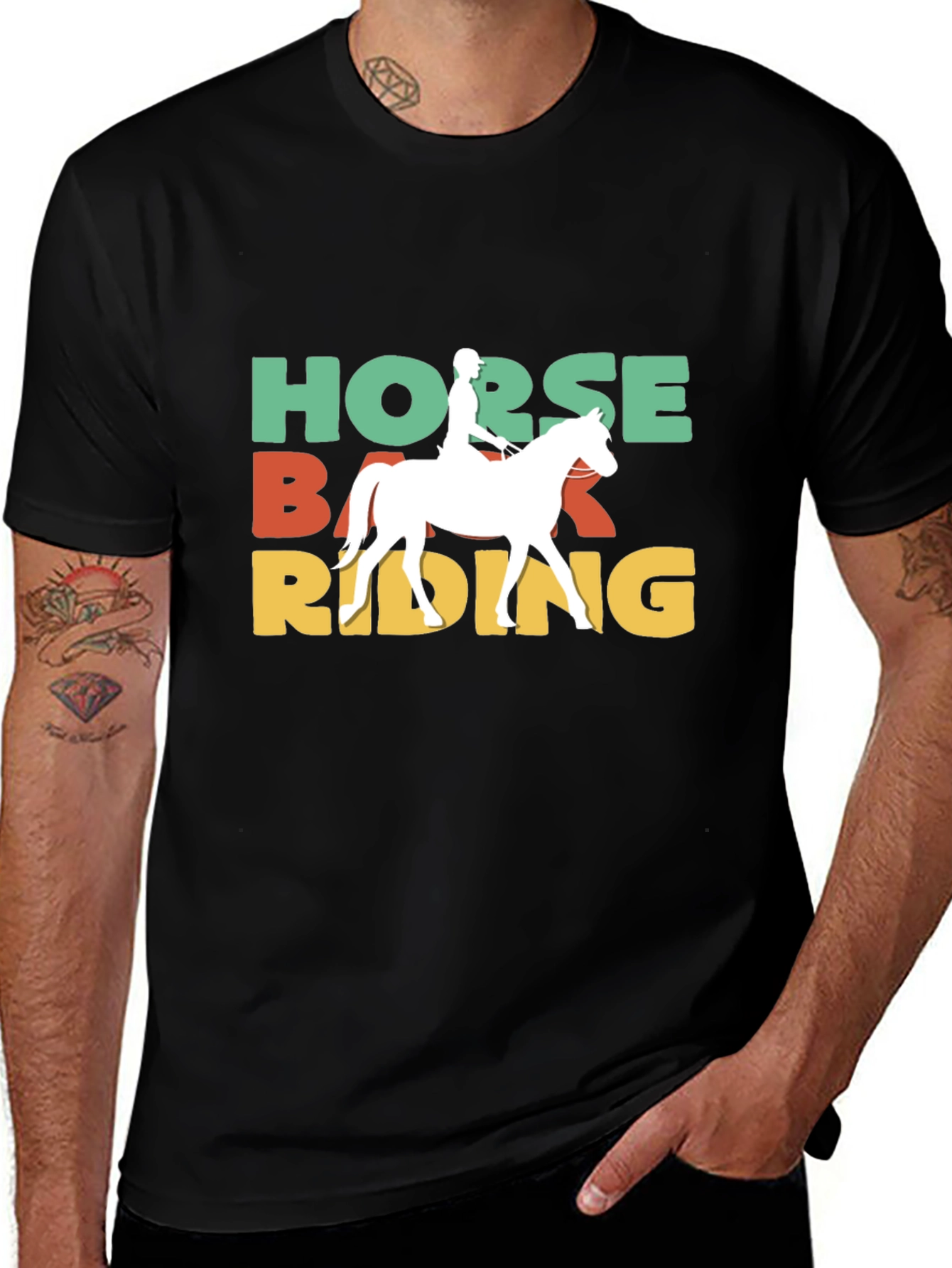 Variant 23 of Horseback Riding Graphic Tee - Equestrian Style
