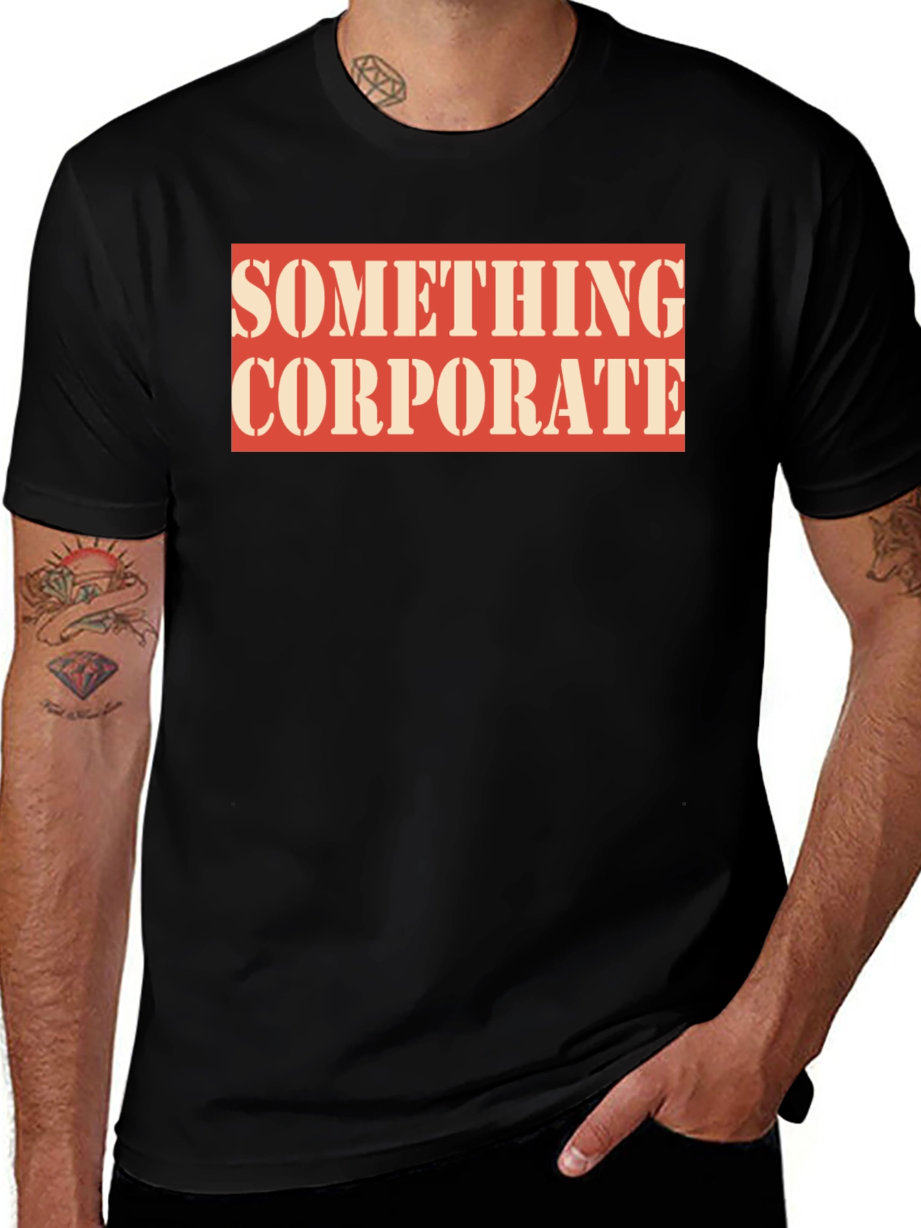Something Corporate Graphic Print Black T-Shirt
