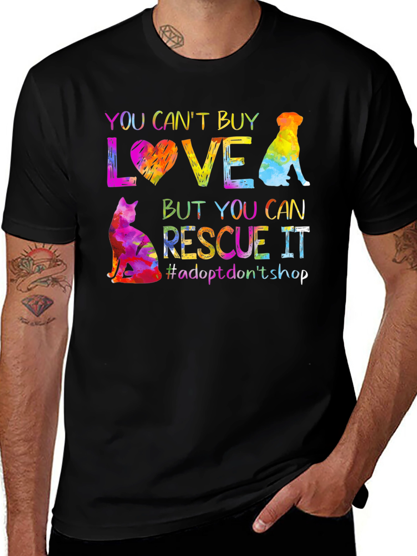 Variant 29 of Rescue Love T-Shirt - Adopt, Don't Shop!