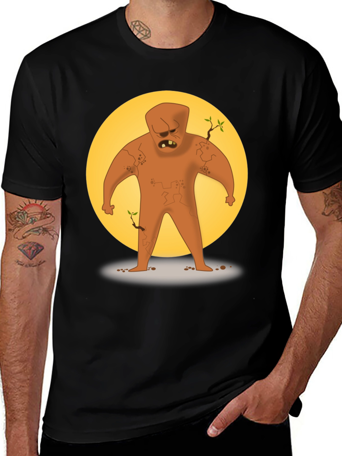 Variant 21 of Earth Golem Graphic Tee - Nature Warrior
