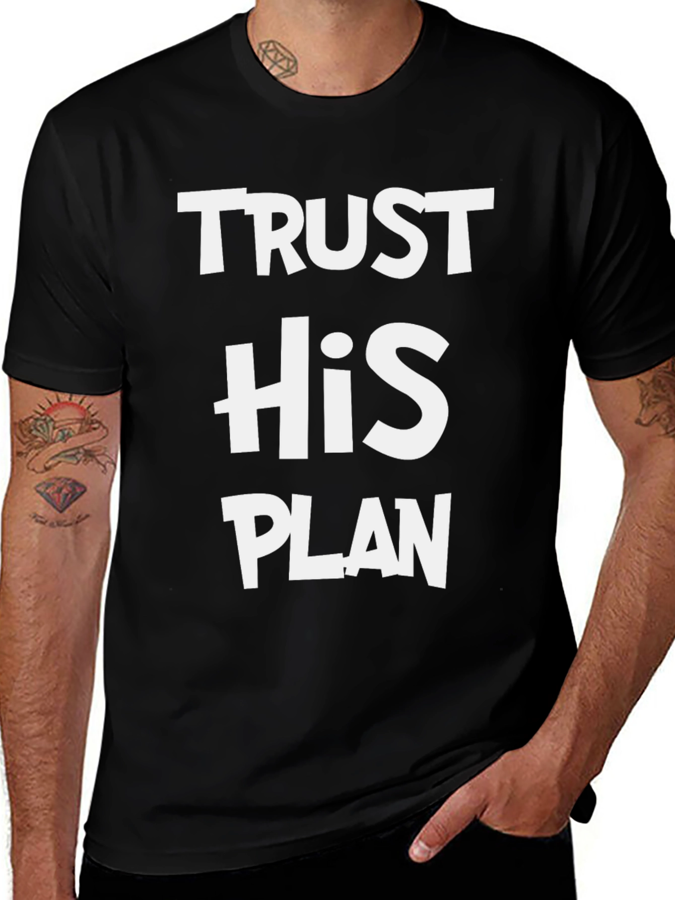 Variant 10 of Trust His Plan Graphic Tee - Faith Inspired