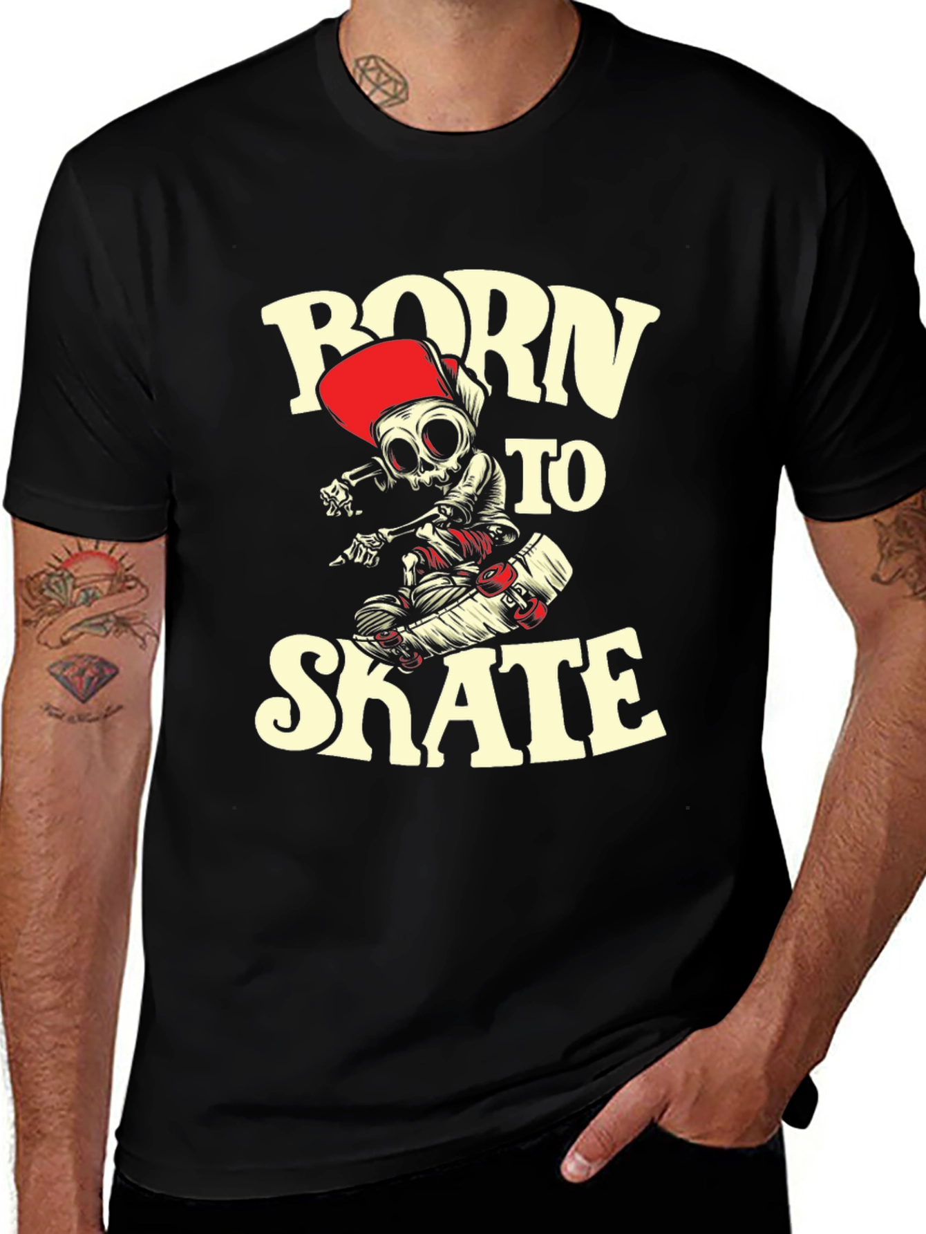 Variant 11 of Born to Skate Graphic Tee - Black