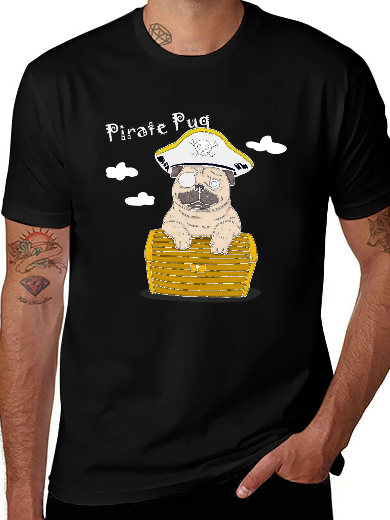 Variant 30 of Pirate Pug T-Shirt - Cute Dog Graphic Tee