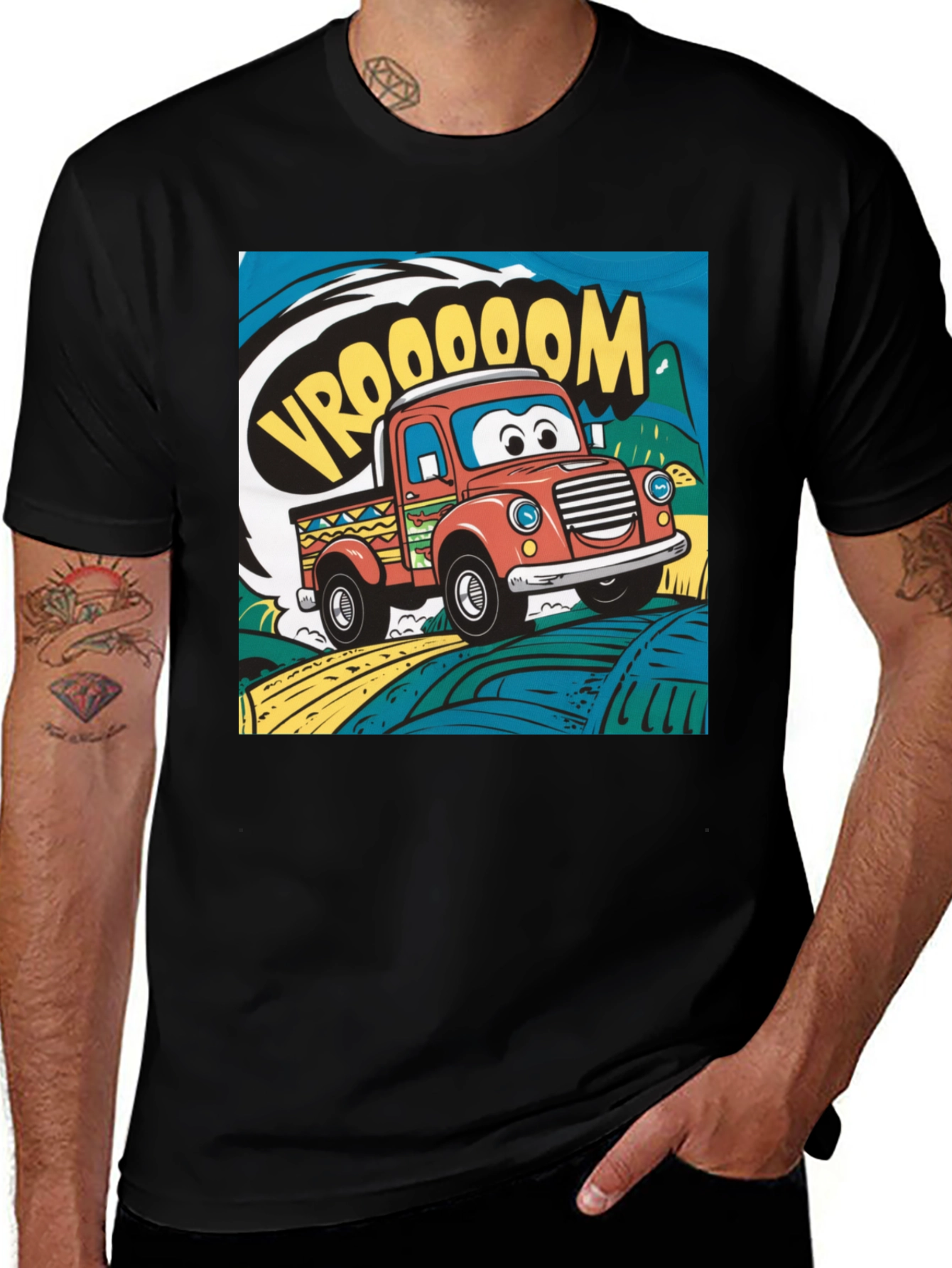 Cartoon Truck Graphic T-Shirt