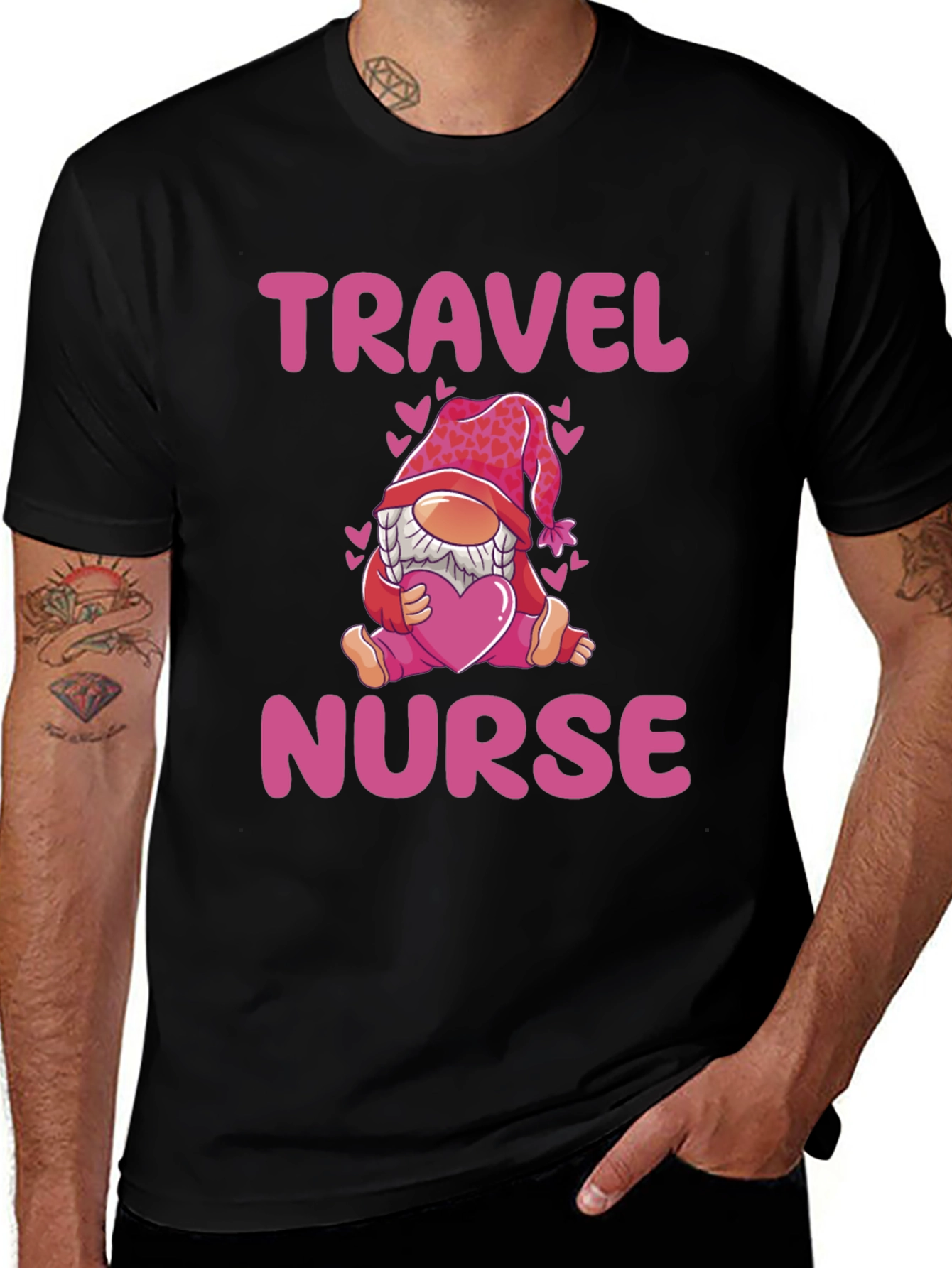 Variant 17 of Travel Nurse Gnome T-Shirt - Valentine's Day Gift