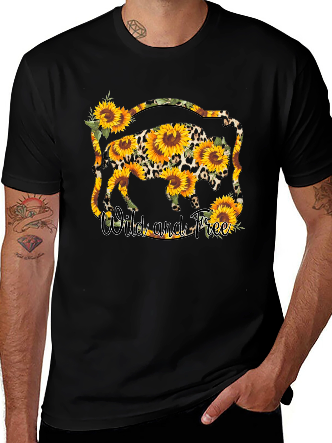 Variant 12 of Wild and Free Sunflower Buffalo Graphic Tee