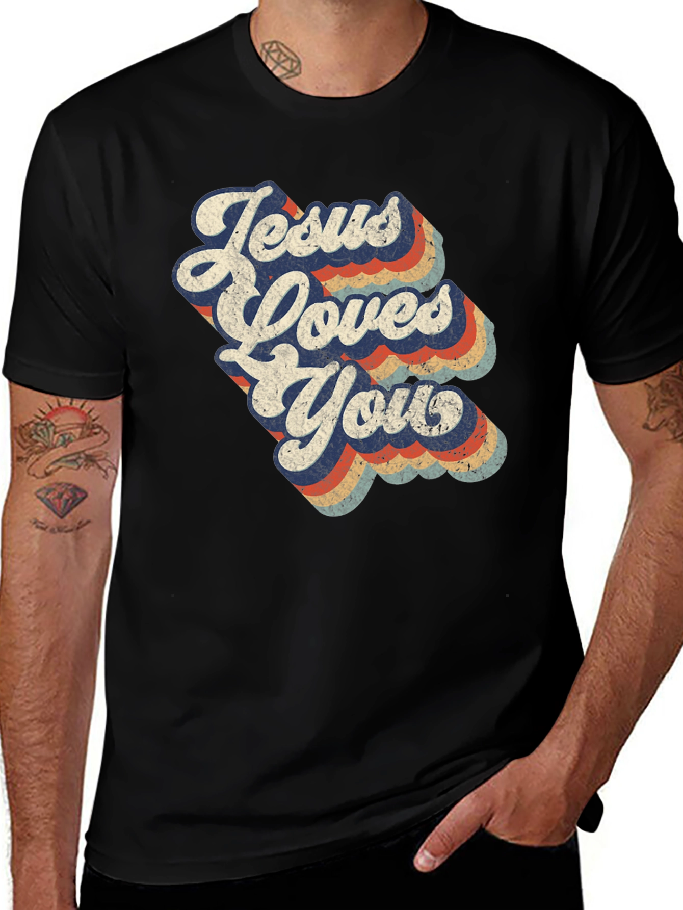 Variant 14 of Jesus Loves You Retro T-Shirt