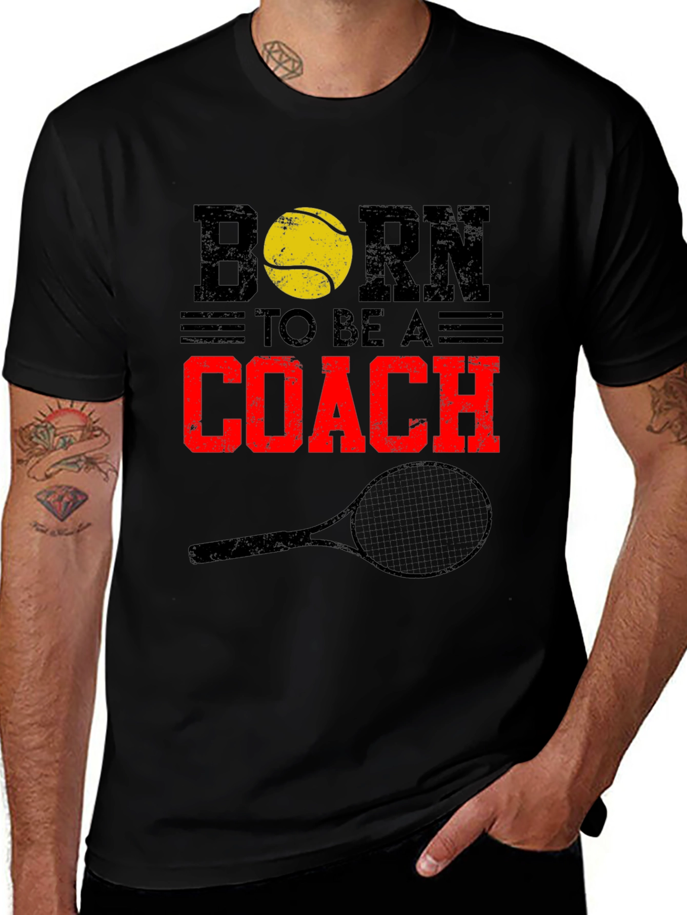 Variant 21 of Born to Be a Coach Tennis T-Shirt