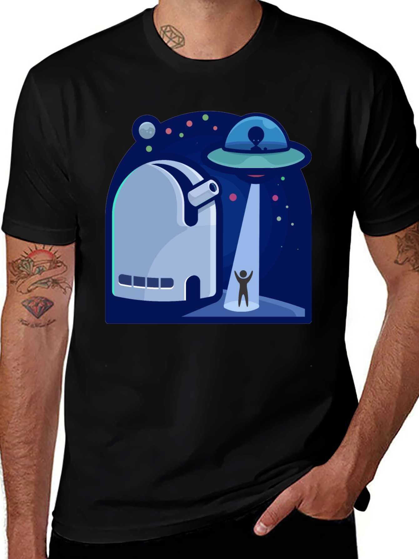 UFO Abduction Graphic T-Shirt - Sci-Fi Tee