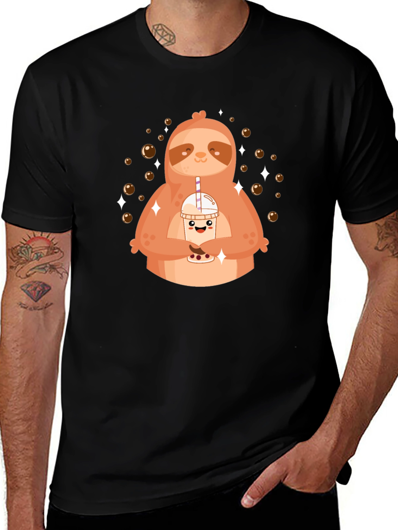Variant 2 of Sloth Bubble Tea T-Shirt - Kawaii Style