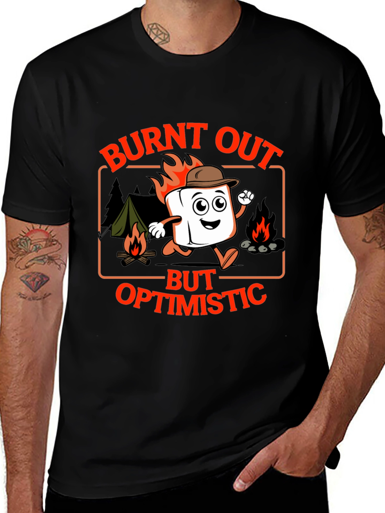 Variant 21 of Burnt Out But Optimistic Camping T-Shirt