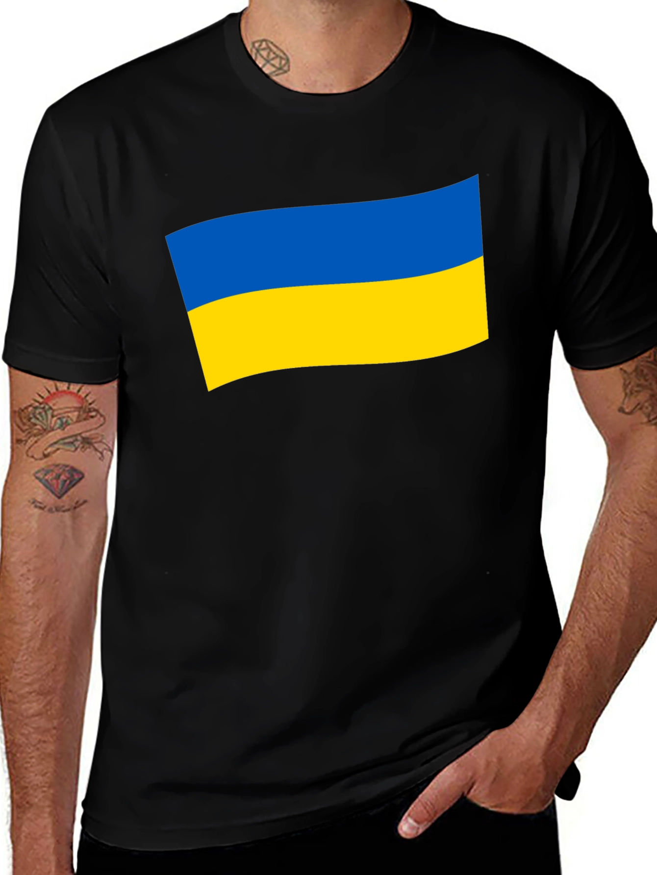 Variant 23 of Ukraine Flag Graphic Tee - Black