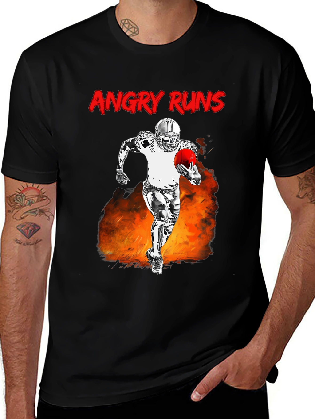 Variant 9 of Angry Runs Football Graphic T-Shirt