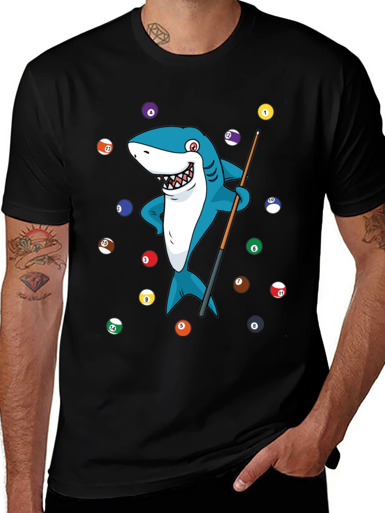 Variant 8 of Billiard Shark Graphic Tee - Pool Player T-Shirt
