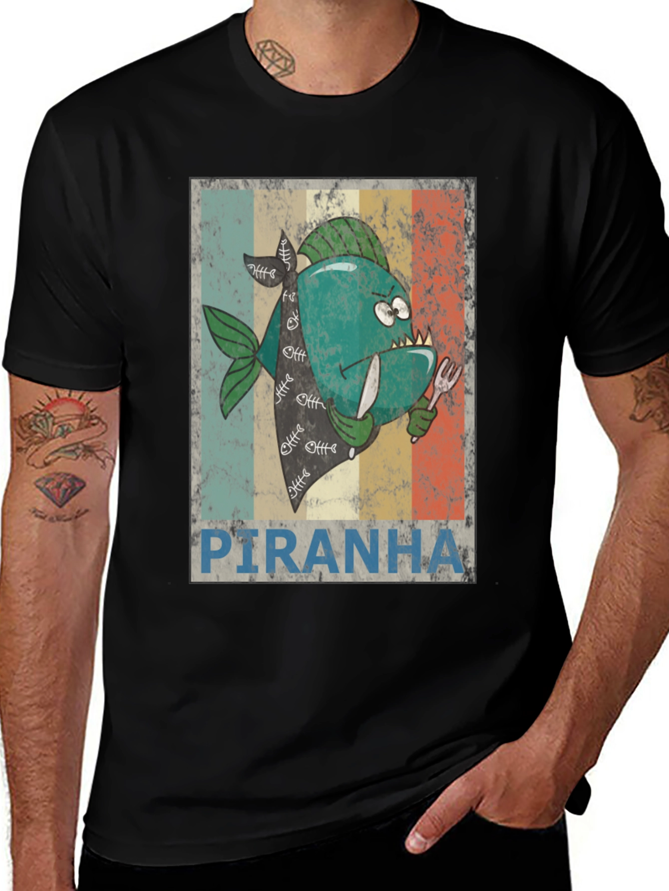 Variant 17 of Piranha Cartoon Graphic Tee