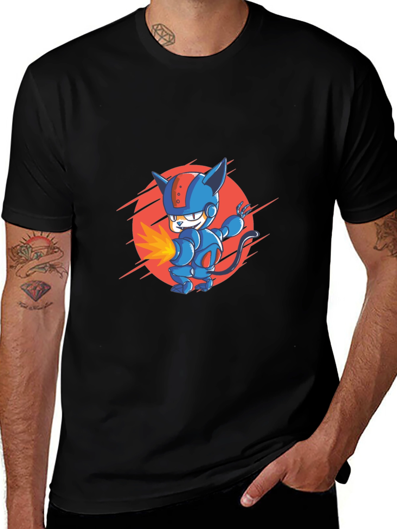 Variant 6 of Robo Cat T-Shirt - Sci-Fi Style