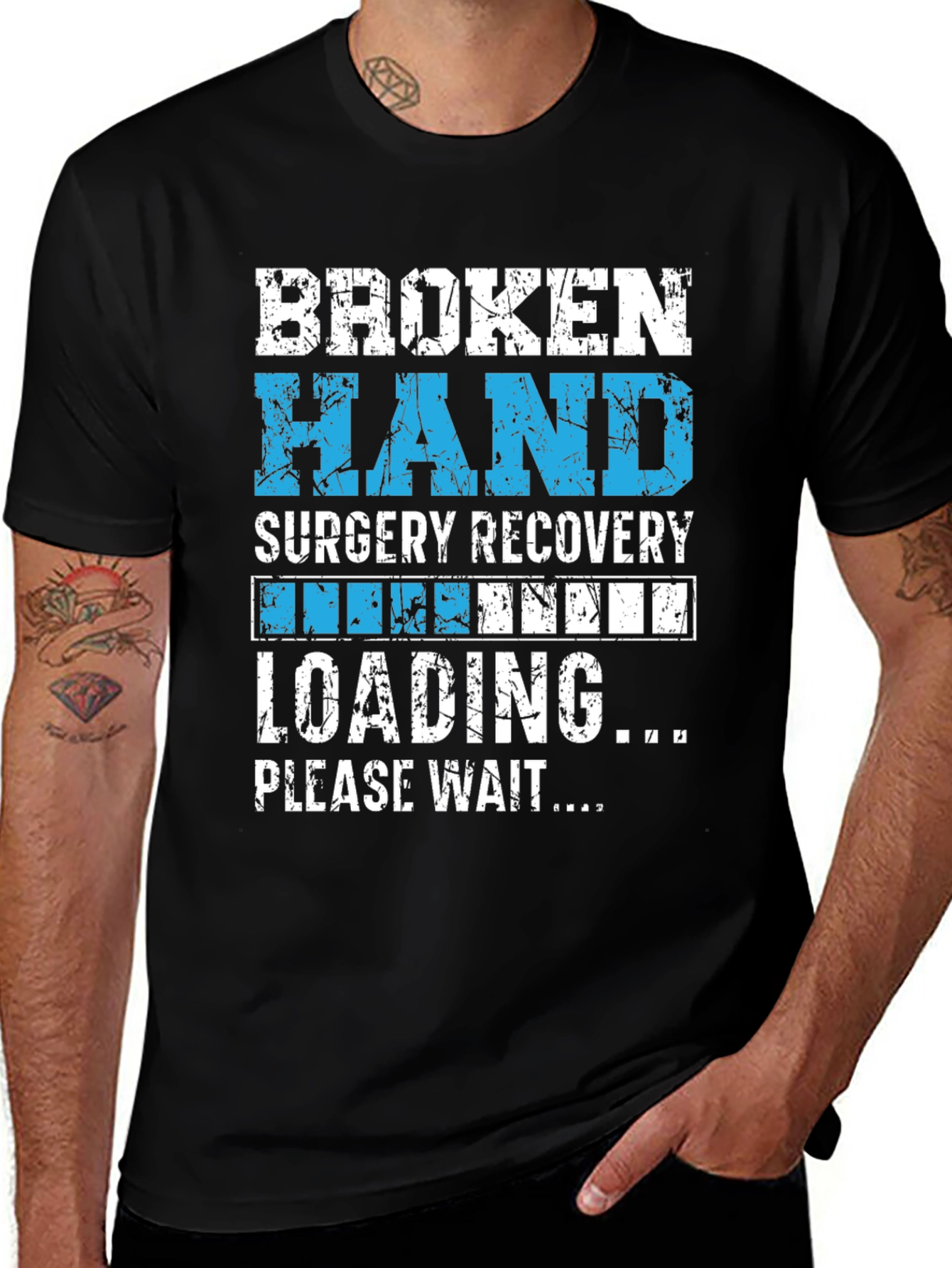 Variant 24 of Broken Hand Surgery Recovery Loading Graphic T-Shirt