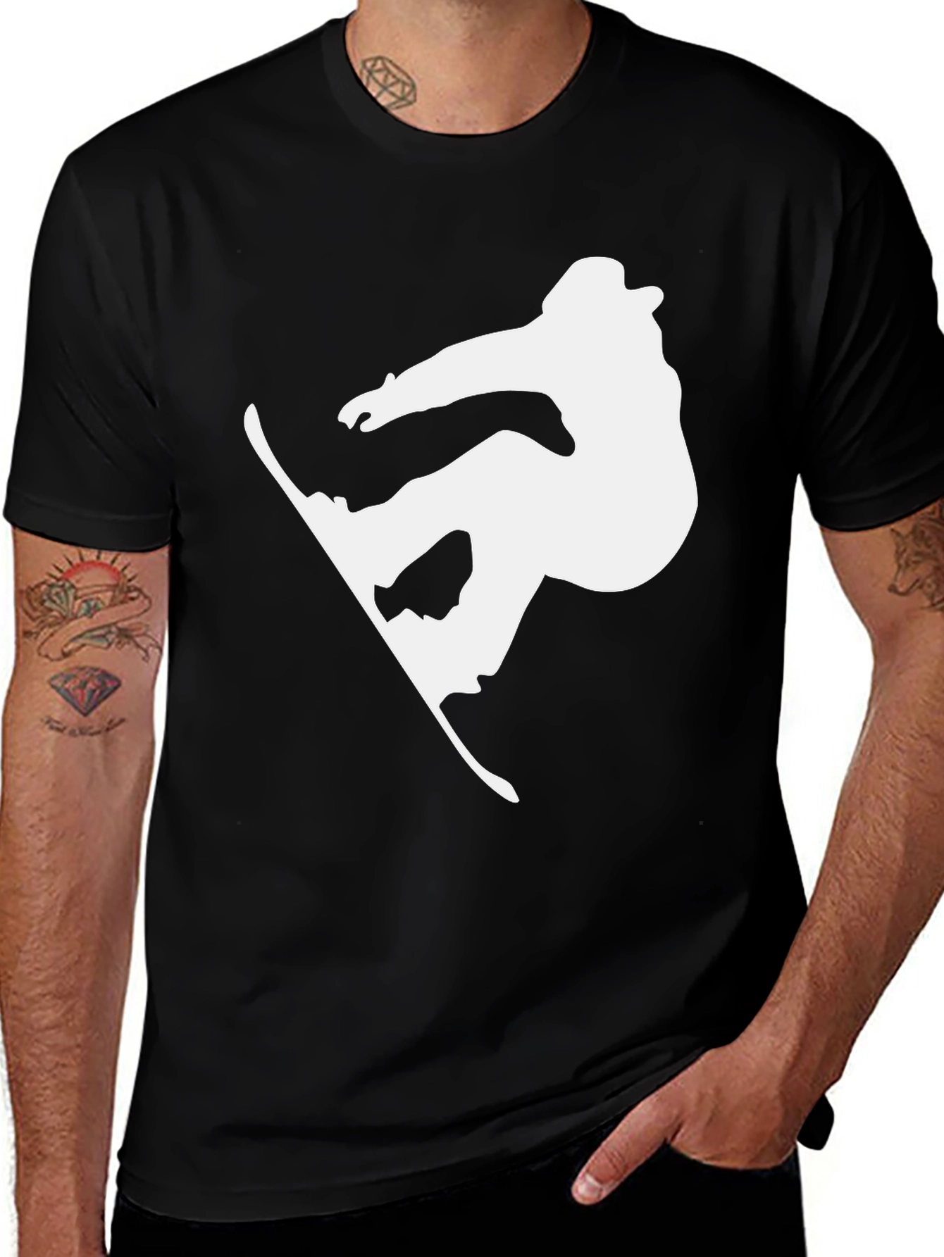 Variant 7 of Snowboard Silhouette Black T-Shirt