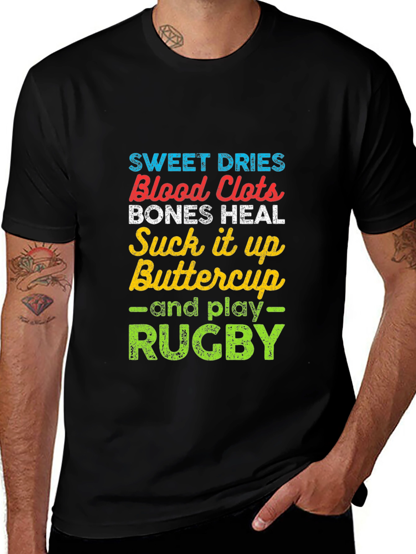 Variant 24 of Rugby T-Shirt: Sweet Dries, Blood Clots, Bones Heal
