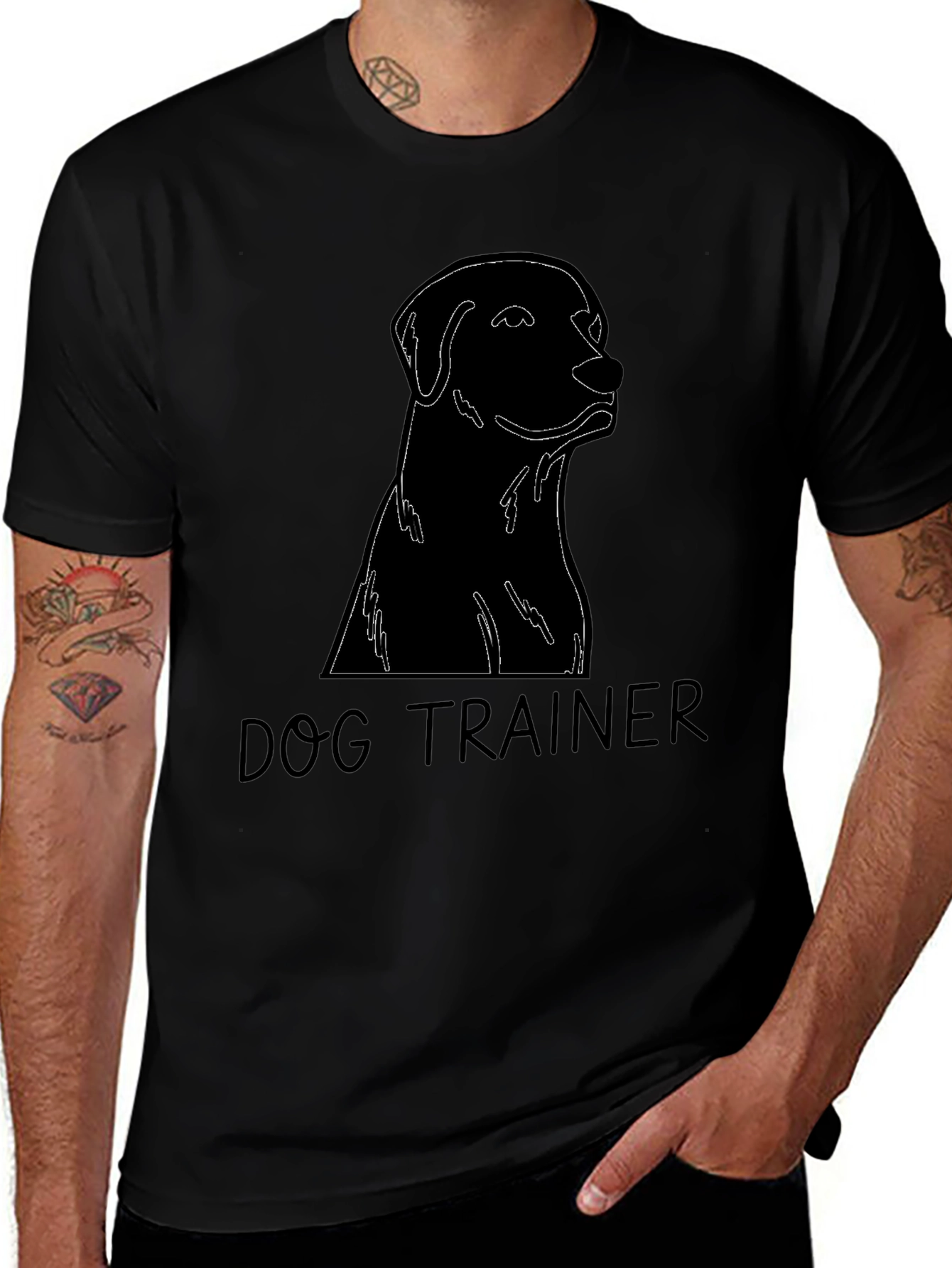 Variant 22 of Dog Trainer Black T-Shirt Labrador Silhouette