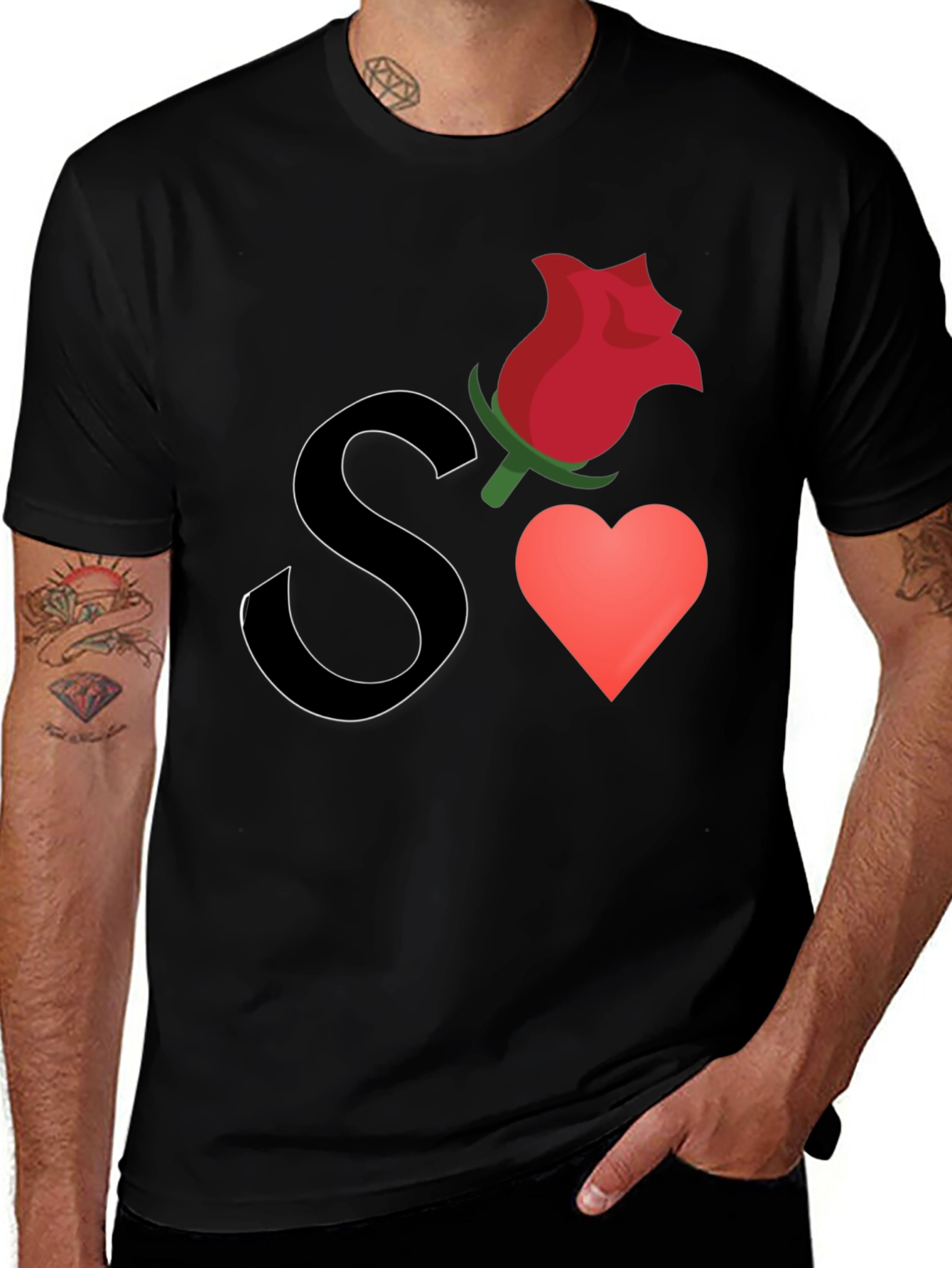 Variant 14 of Romantic Graphic Tee - S Rose Heart