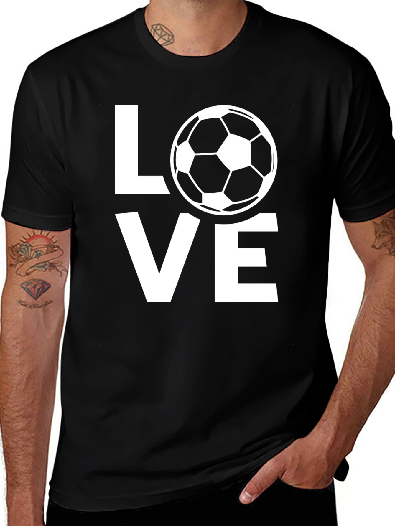 Variant 13 of Love Soccer Black Graphic Tee