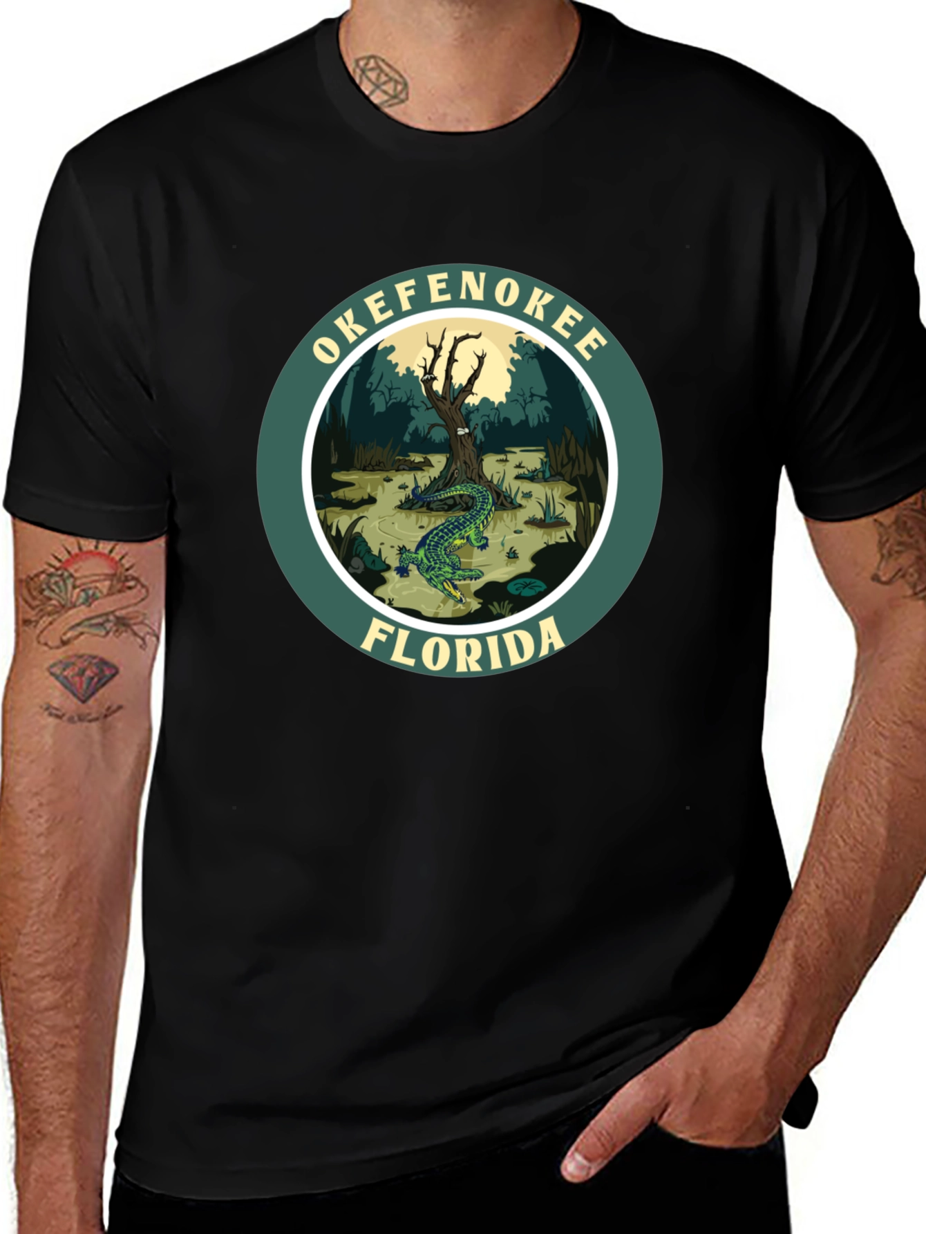 Okefenokee Florida Alligator Graphic T-Shirt