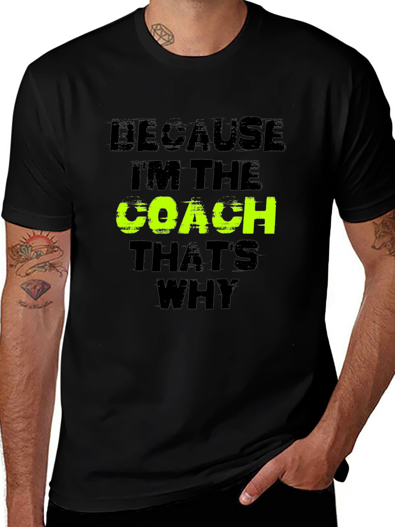 Variant 18 of Because I'm The Coach - Men's Black T-Shirt