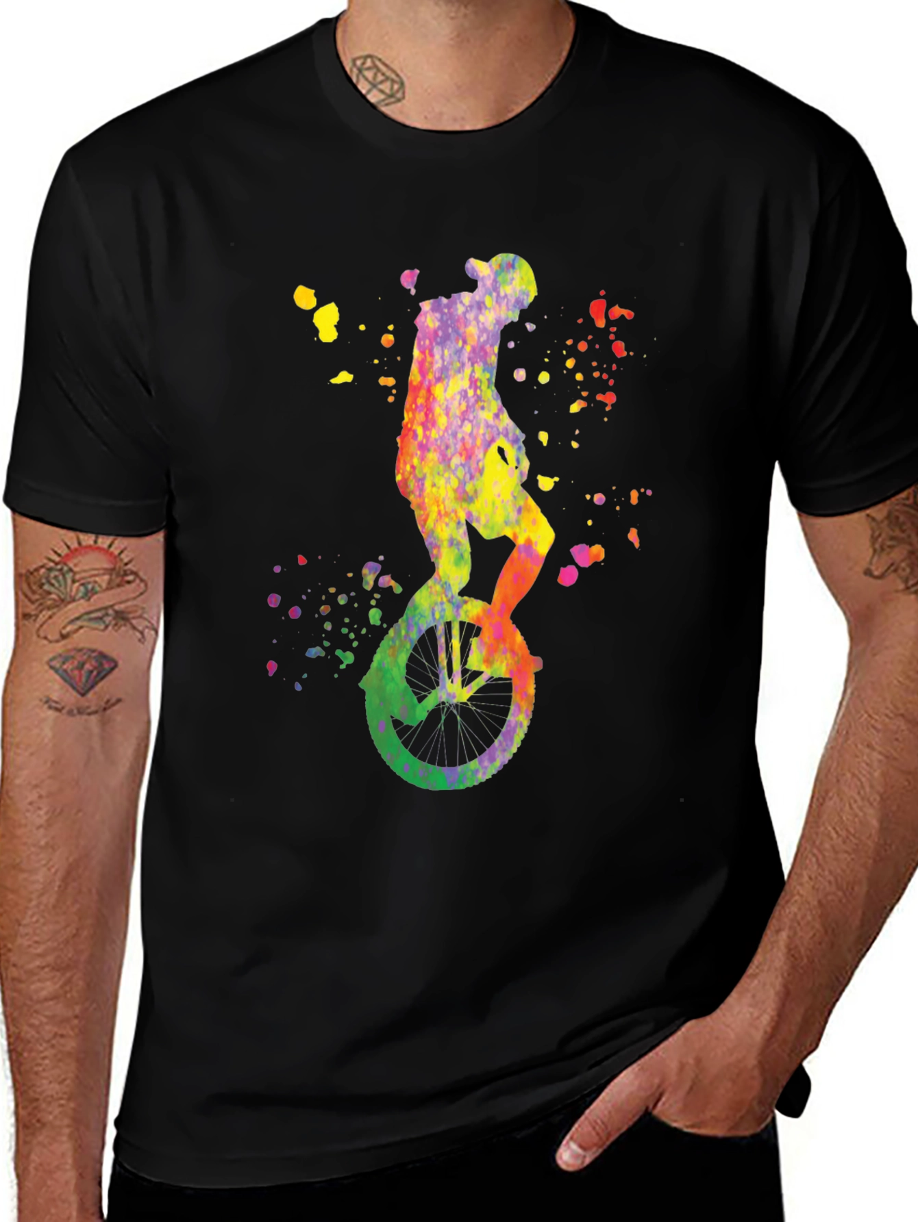 Variant 19 of Watercolor Unicycle Graphic T-Shirt