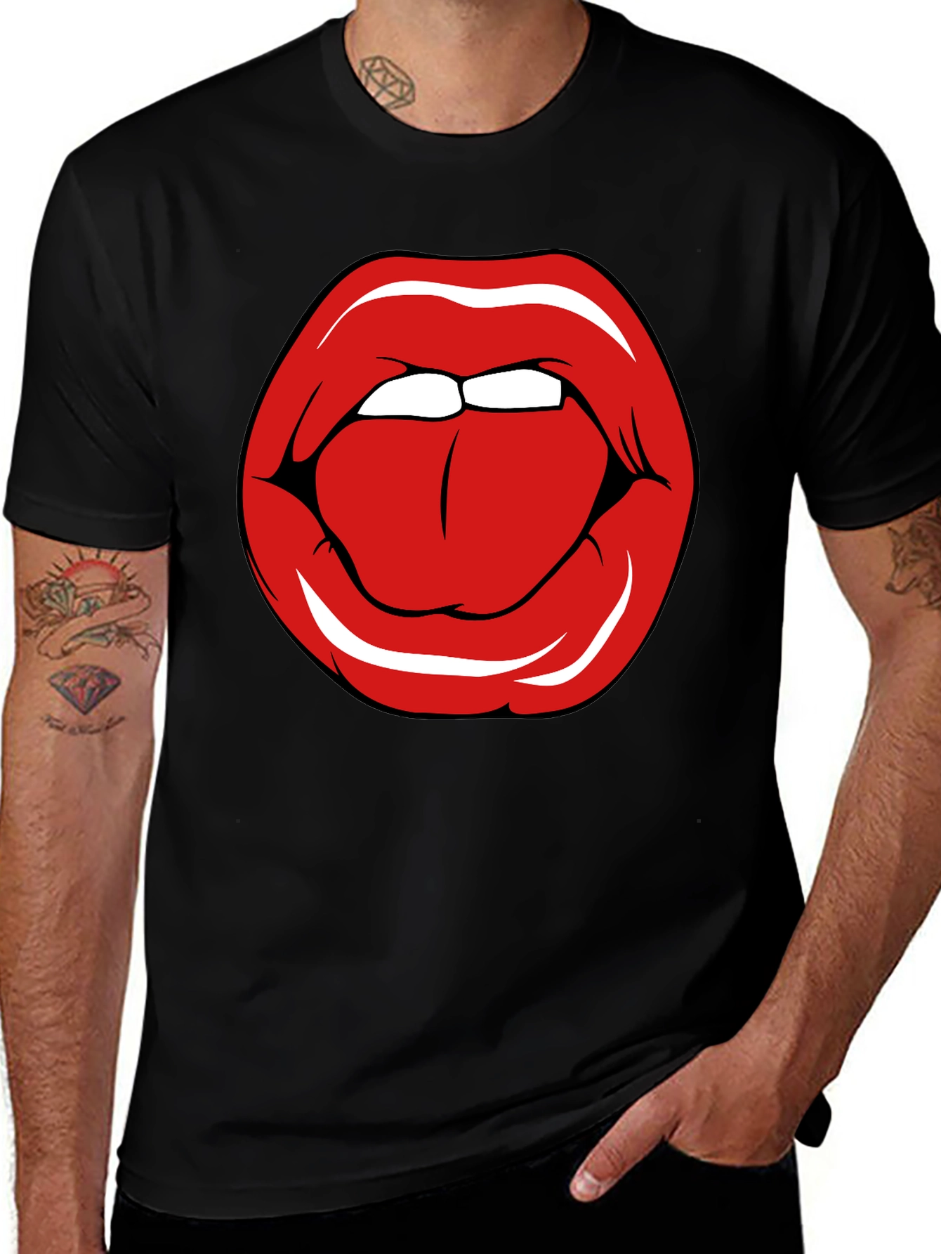Bold Lip Graphic T-Shirt - Edgy Casual Wear