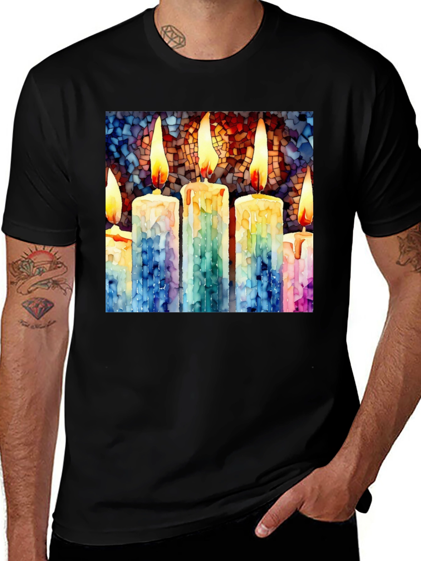 Variant 12 of Watercolor Candle T-Shirt