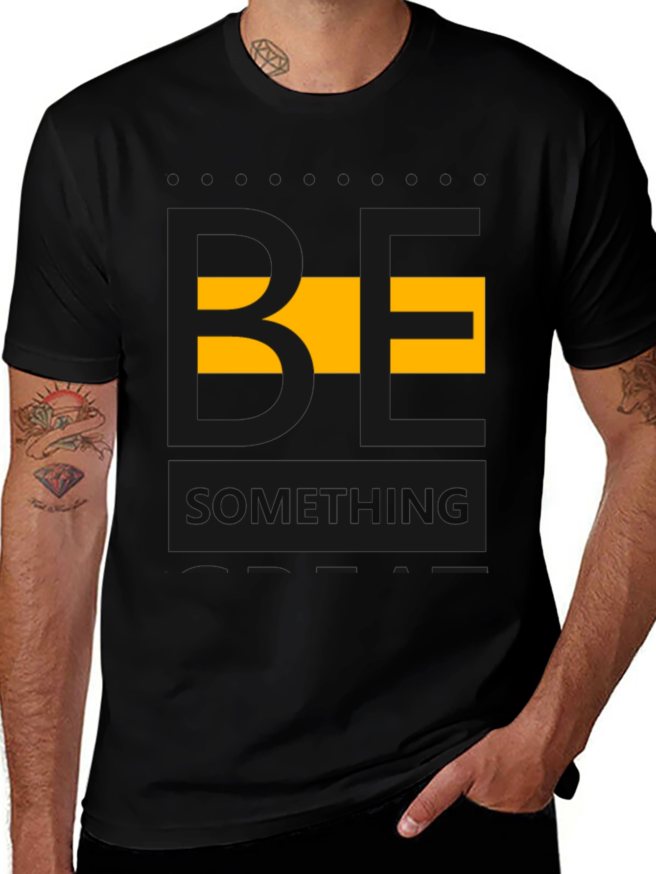 Variant 3 of Be Something Graphic Tee - Stylish Men's Black T-Shirt
