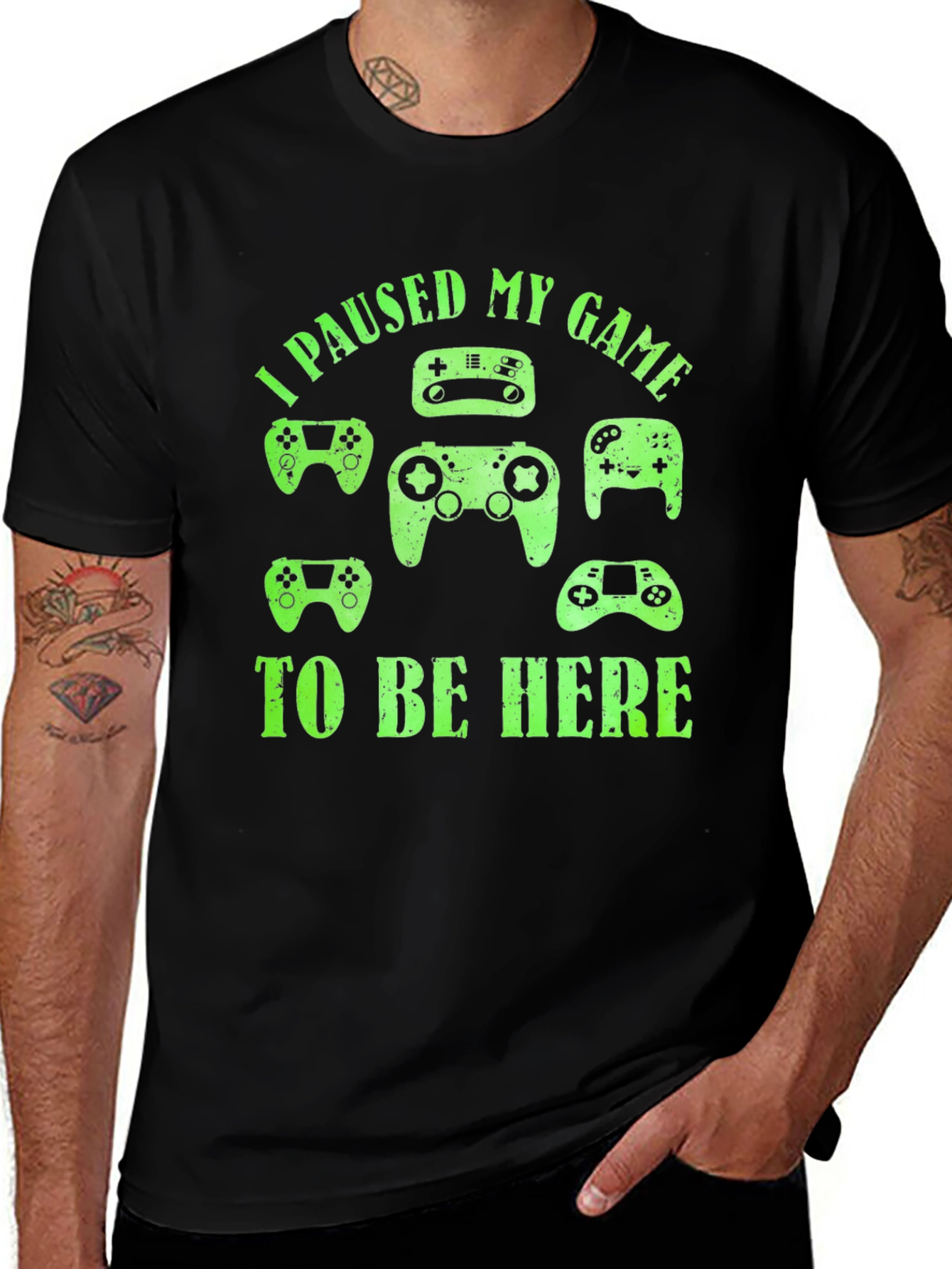 Variant 3 of I Paused My Game To Be Here Black T-Shirt