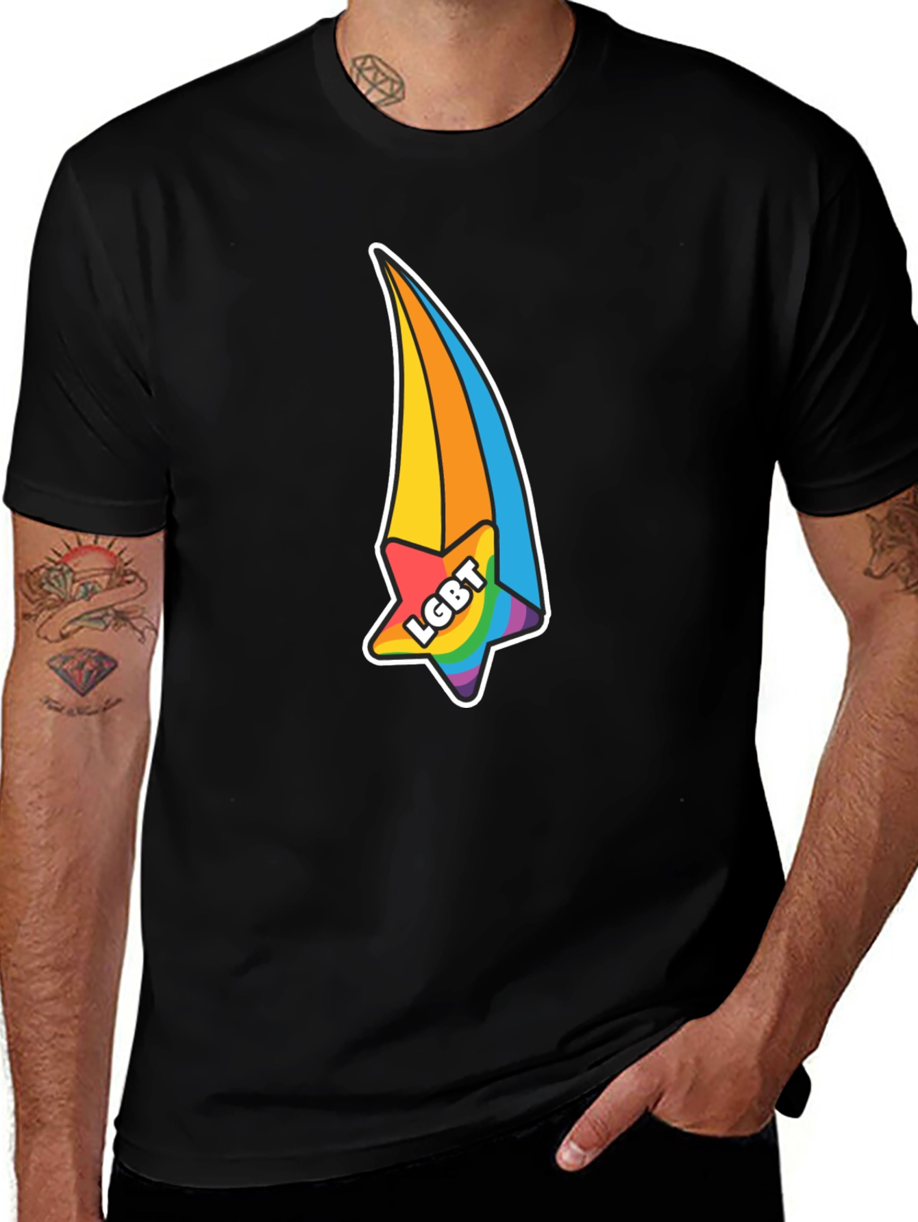 LGBT Pride Star T-Shirt - Rainbow Graphic Tee