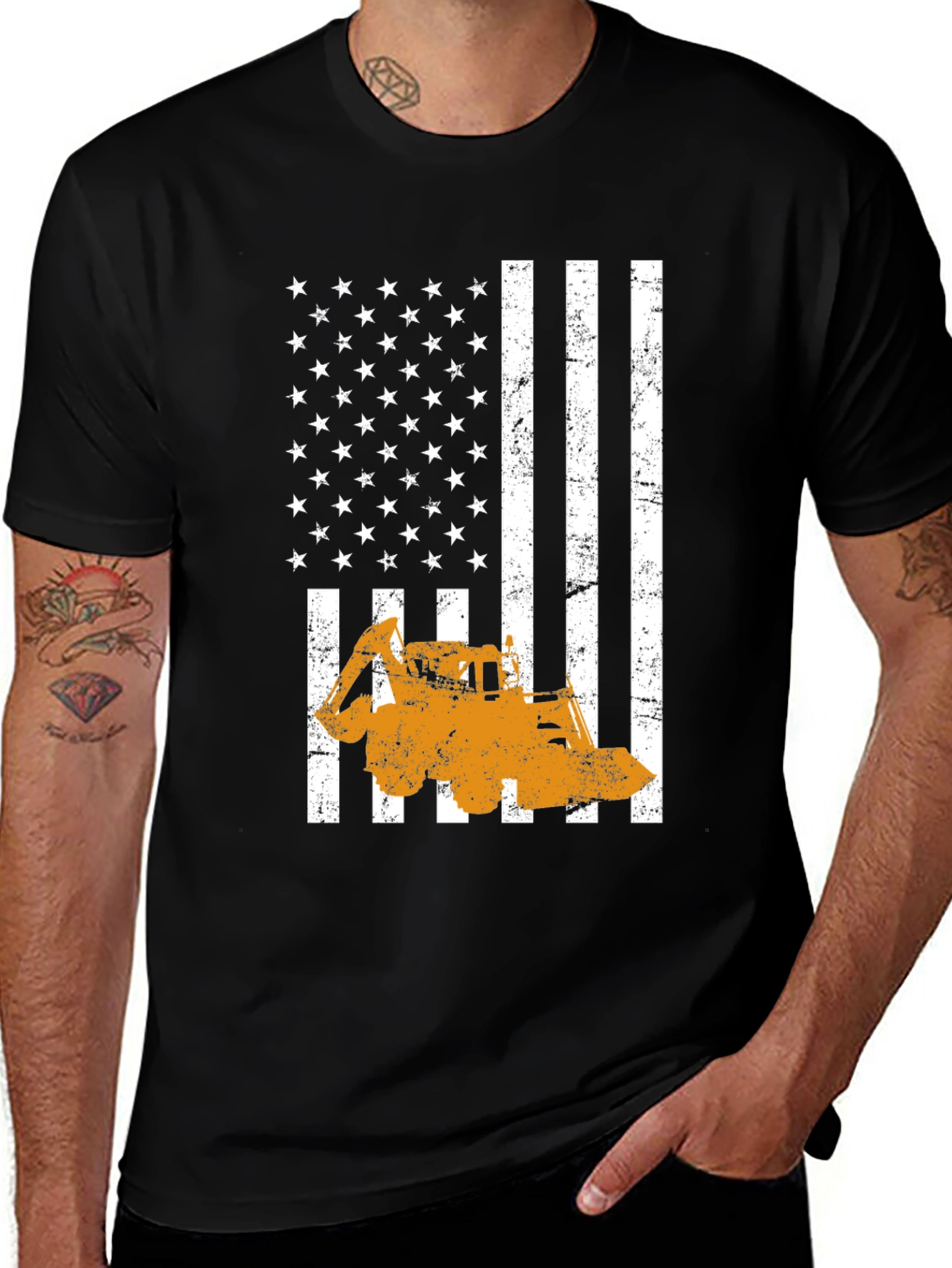 Variant 13 of Construction American Flag T-Shirt