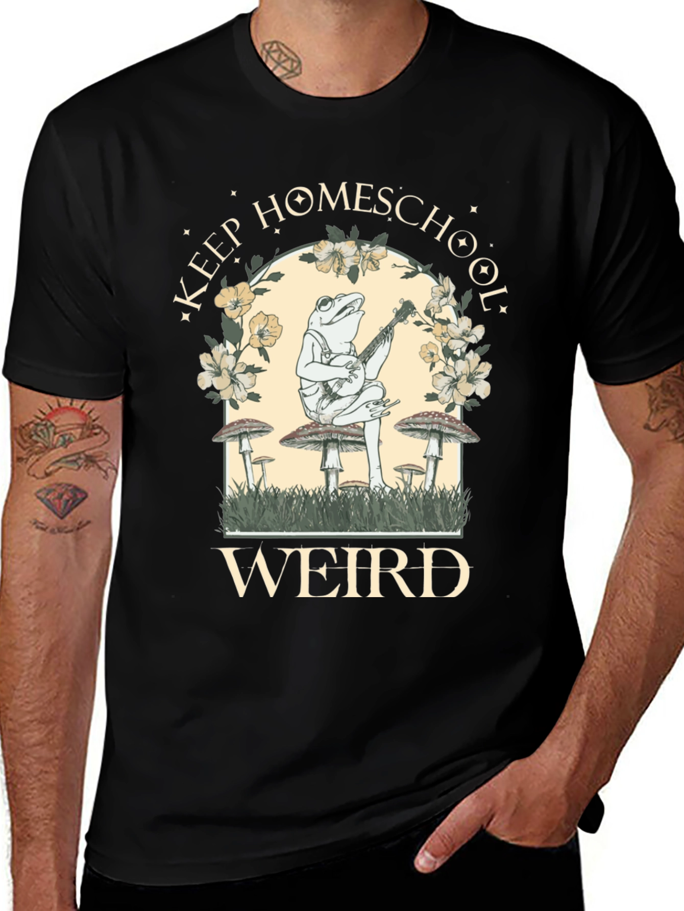 Variant 19 of Keep Homeschool Weird Frog Graphic Tee