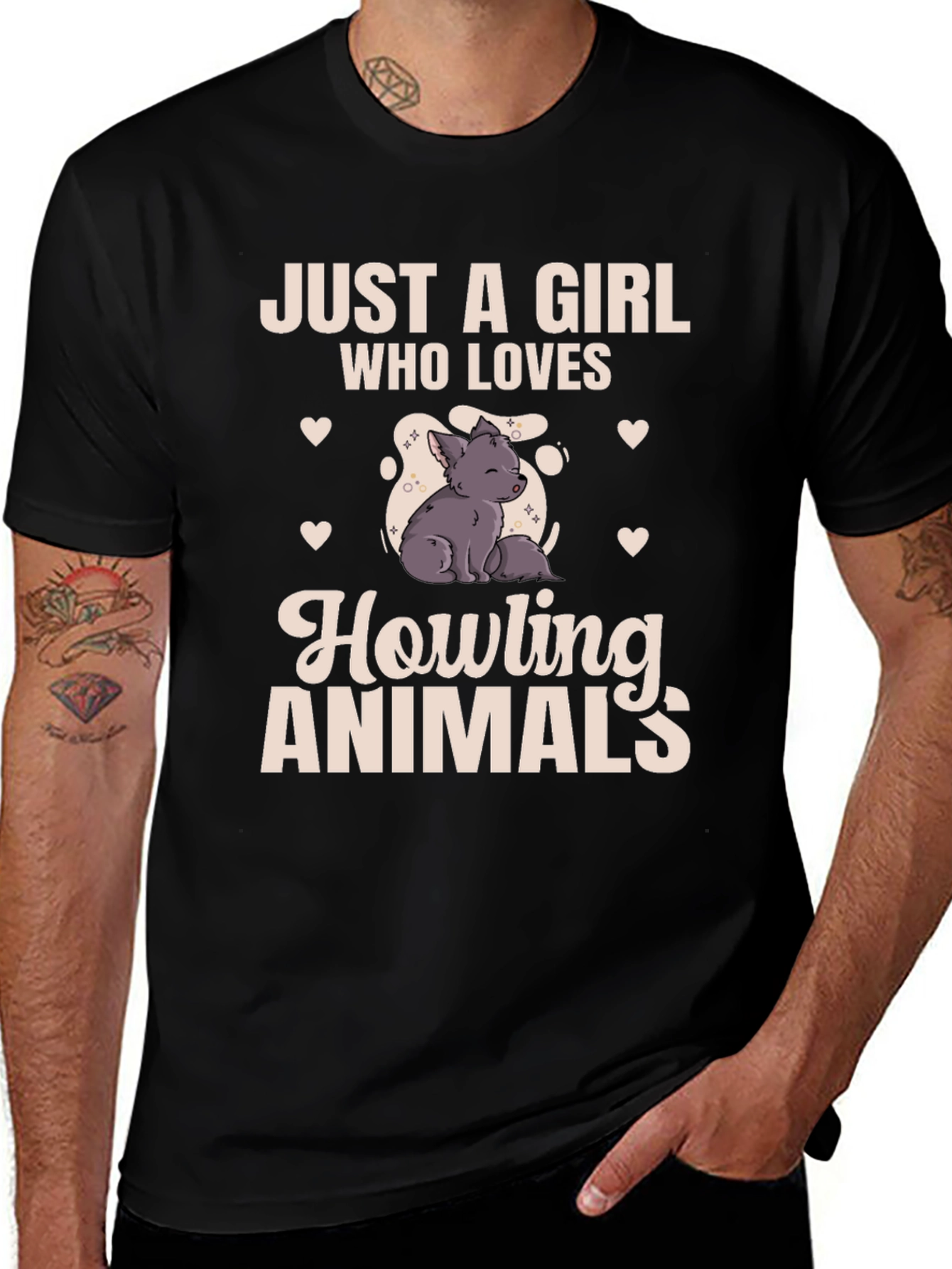Variant 2 of Just A Girl Who Loves Howling Animals T-Shirt